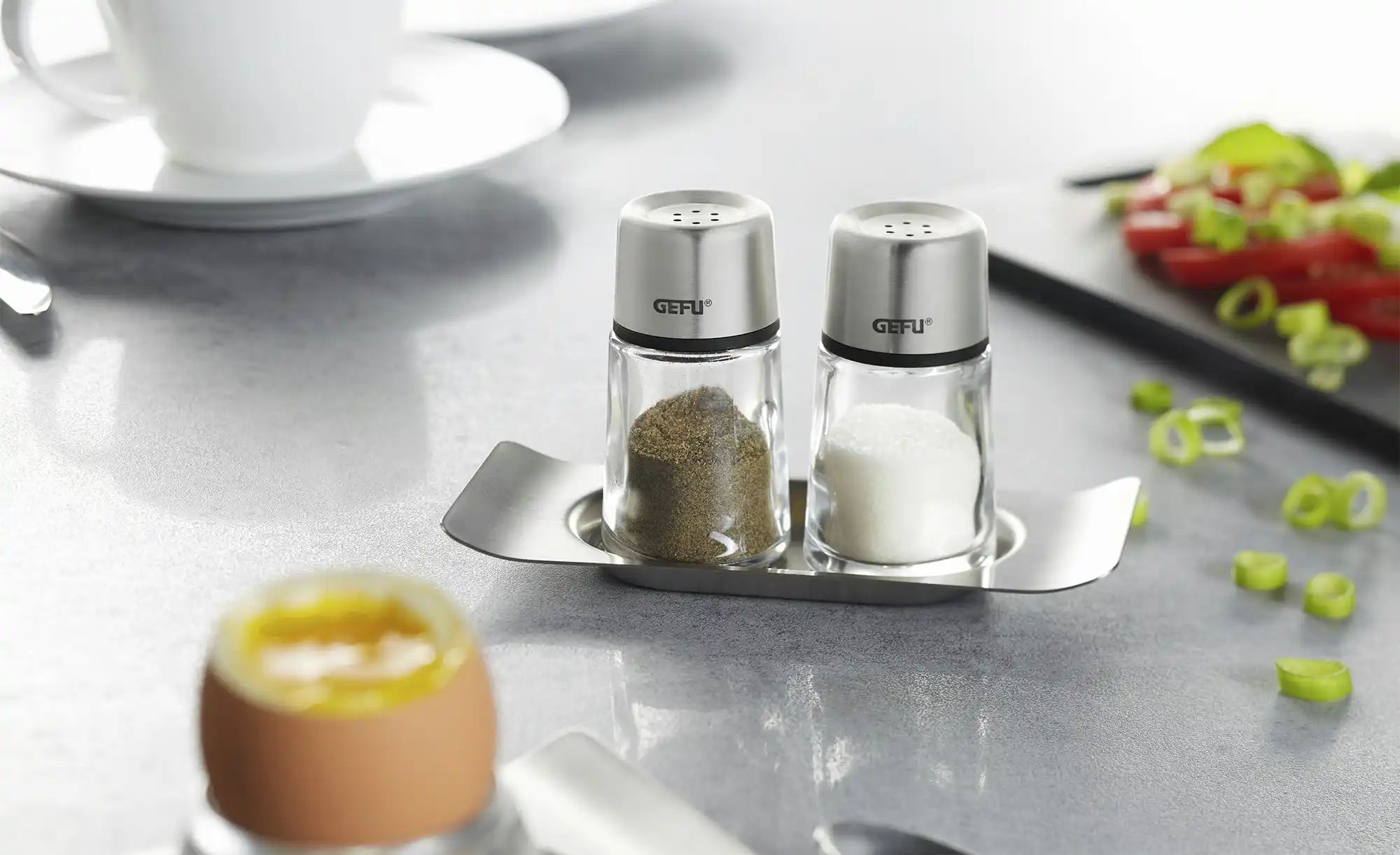 Gefu Salz- und Pfefferstreuer Set   BRUNCH ¦ silber ¦ Glas, Edelstahl ¦ Maß günstig online kaufen