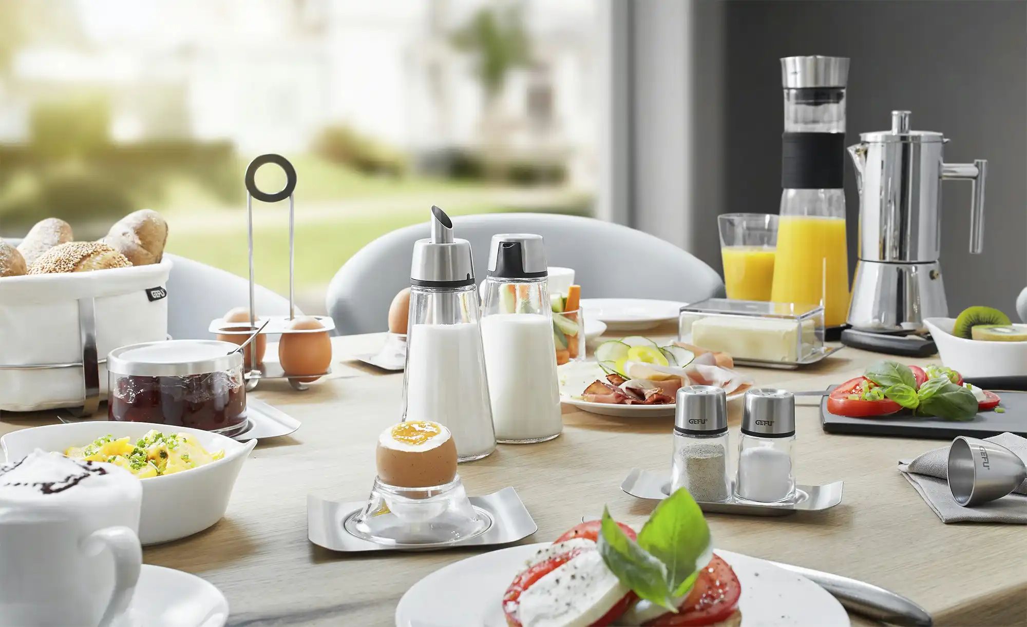 Thumbnail - Gefu Salz- und Pfefferstreuer Set  BRUNCH ¦ silber ¦ Glas,Edelstahl ¦ Maße (cm): B: 5,3 H: 6,9 Küchenzubehör & Helfer > ...