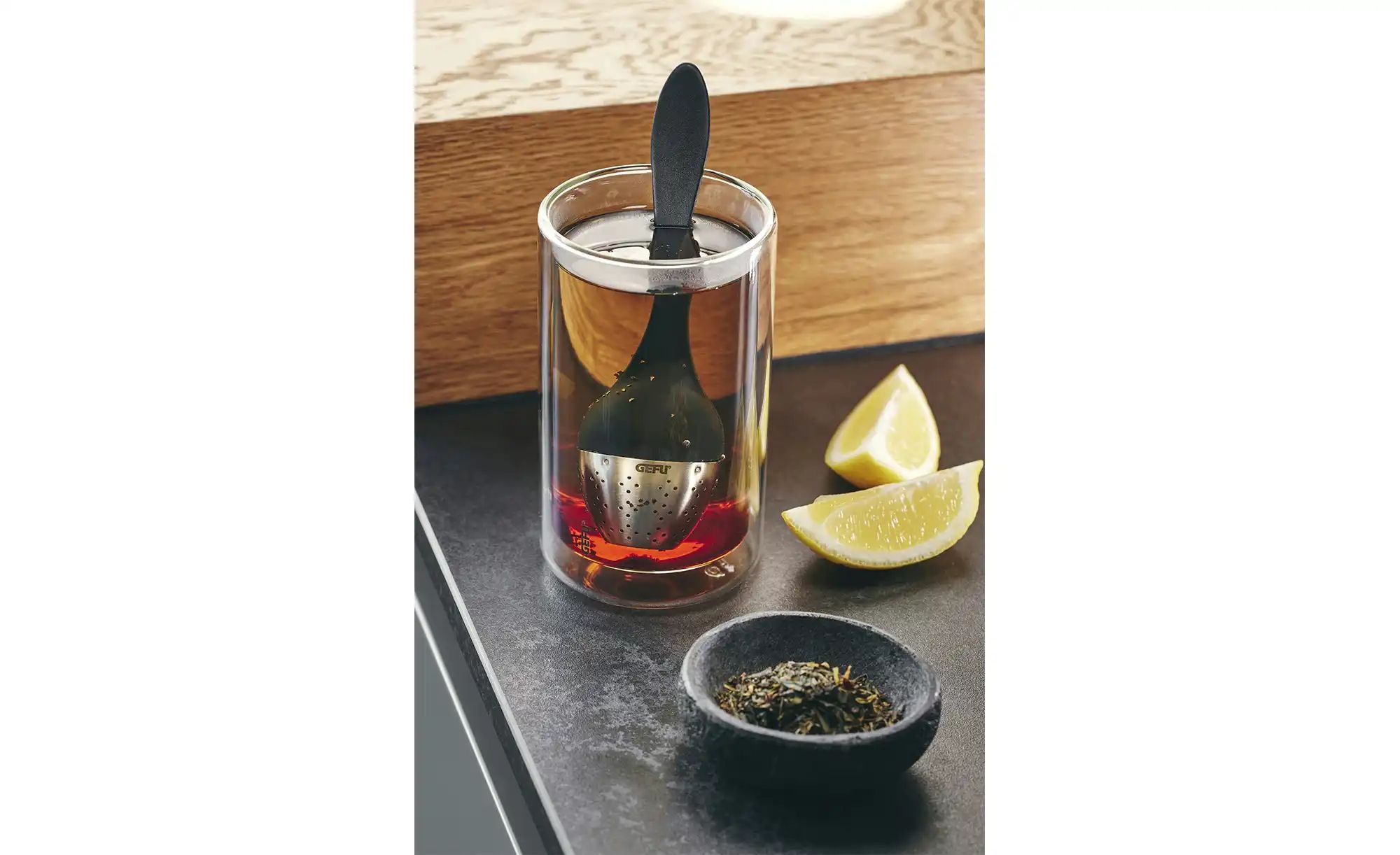 Thumbnail - Gefu Tee-Ei  TEVA ¦ schwarz ¦ Kunststoff,Edelstahl ¦ Maße (cm): H: 16,7  Ø: 4.1 Kaffee & Tee > Teezubereitung - Höffner