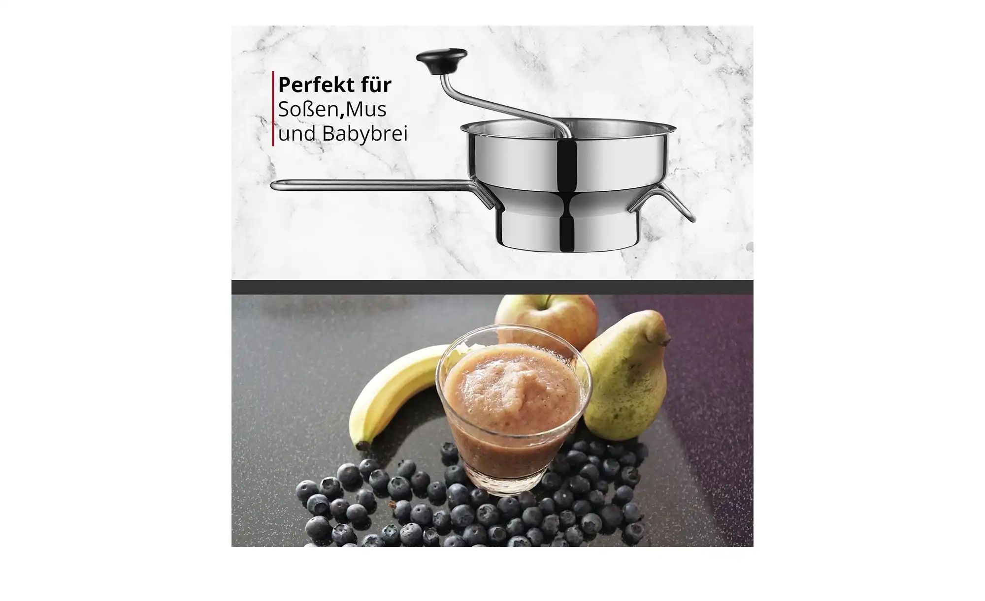 Thumbnail - Meisterkoch Passiermühle OPTIMUS ¦ Edelstahl,Kunststoff ¦ Maße (cm): B: 21,8 H: 18,5 Küchenzubehör & Helfer > Küchenhel...