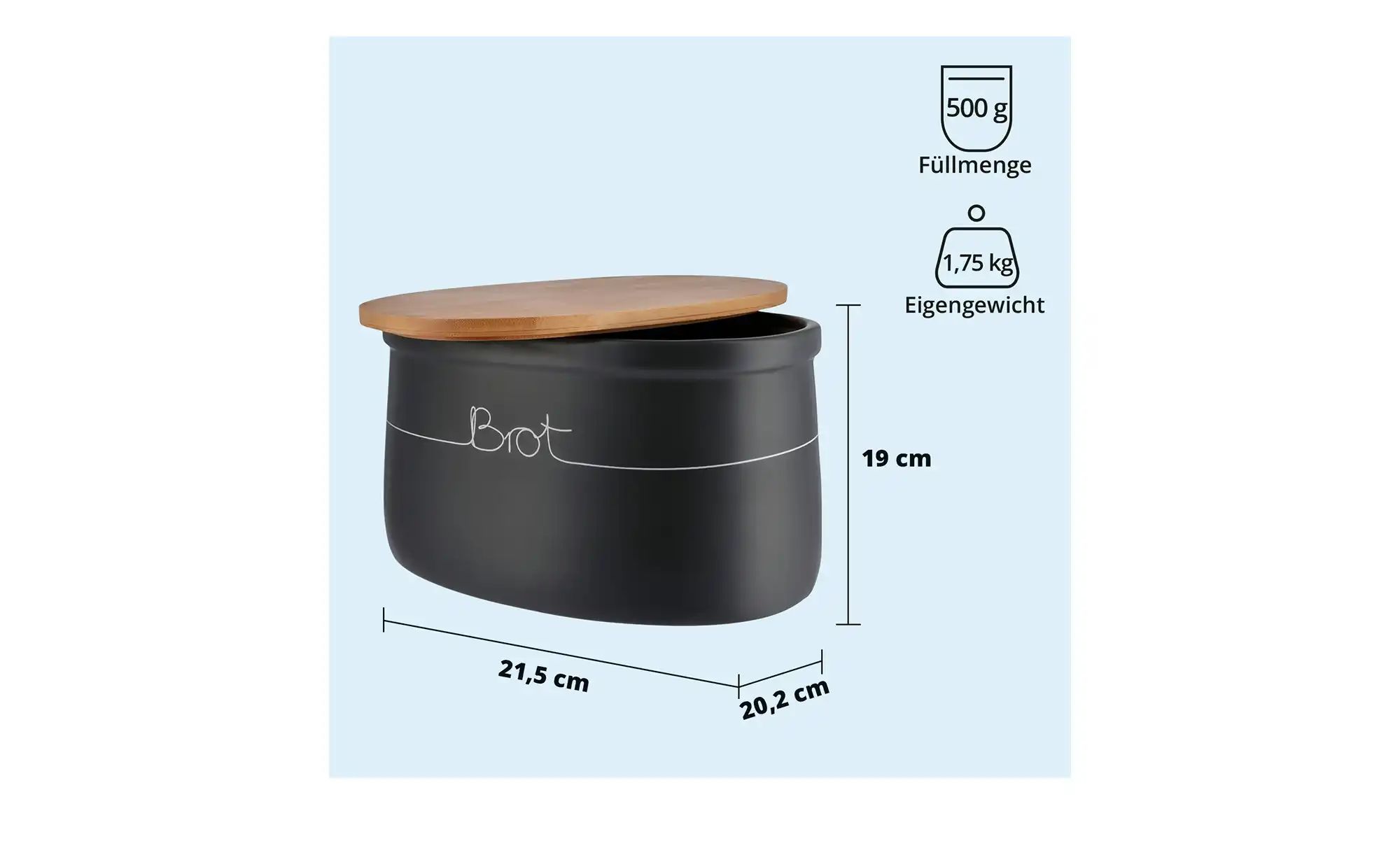 Thumbnail - KHG Aufbewahrungsdose  Brot ¦ grau ¦ Maße (cm): B: 20,2 H: 19 Küchenzubehör & Helfer > Küchenhelfer - Höffner