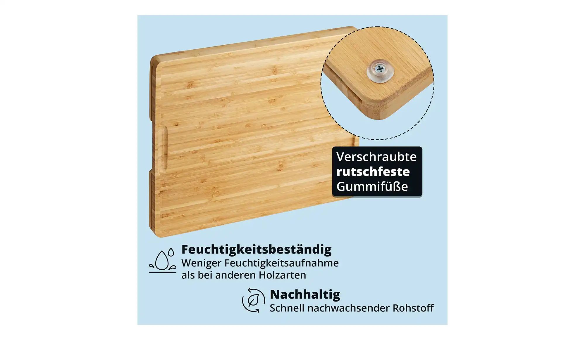 Thumbnail - KHG Schneidebrett mit Unterlagen   ¦ holzfarben ¦ Holz,Kunststoff,Bambus ¦ Maße (cm): B: 33 H: 3,5 Küchenzubehör & Helfe...