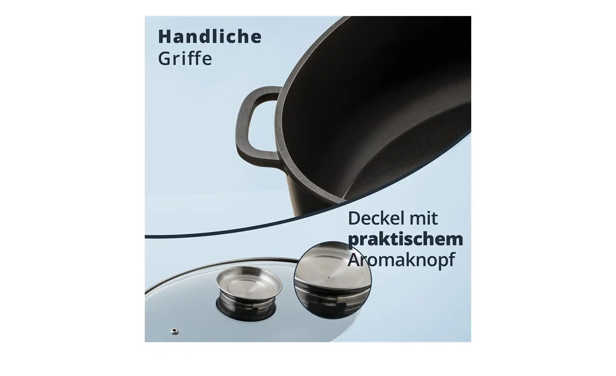 Thumbnail - KHG Aromabräter aus Aluguss ¦ schwarz ¦ Aluminium-Guss ¦ Maße (cm): B: 26 H: 13,4 Töpfe & Pfannen & Zubehör > Töpfe > ...