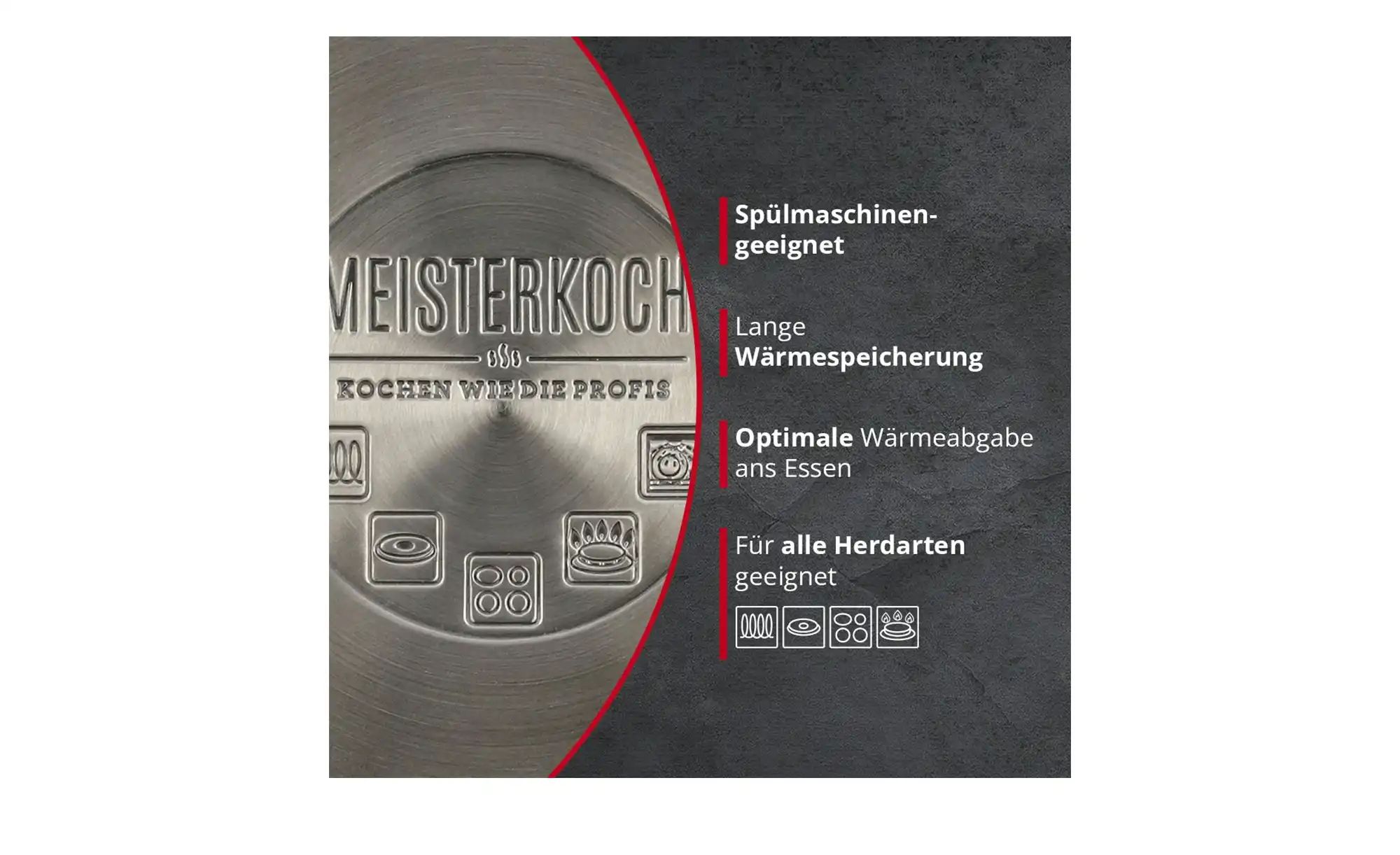 Thumbnail - Meisterkoch Edelstahlpfanne 24 cm  LINUS ¦ silber ¦ Edelstahl,Keramik ¦ Maße (cm): H: 4,8  Ø: 24 Töpfe & Pfannen & Zubeh...