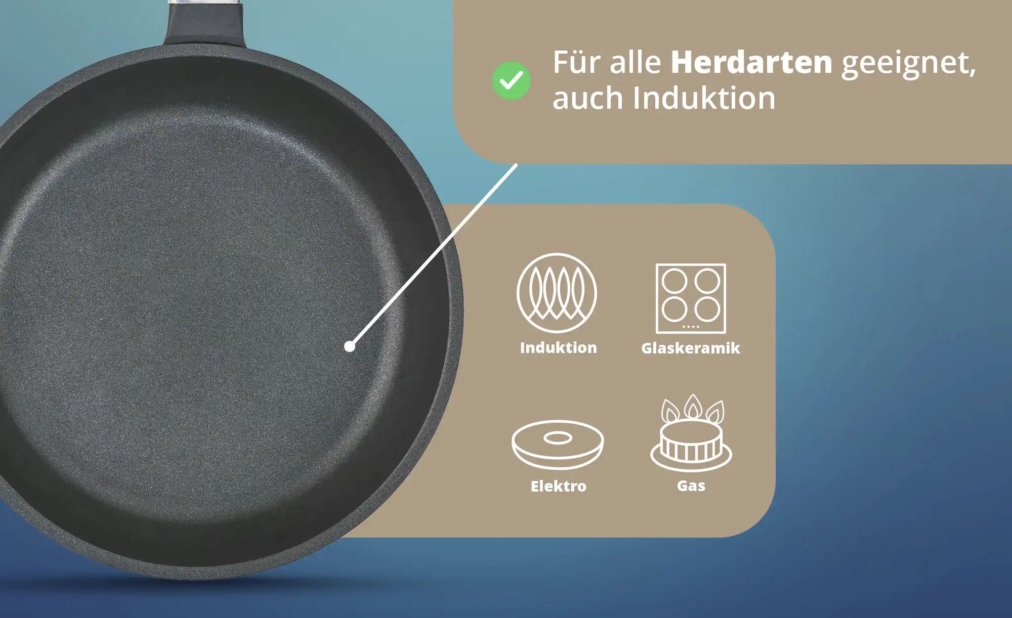 KHG Bratpfanne 24 cm   ¦ schwarz ¦ Aluminium-Guss ¦ Maße (cm): H: 5,1  Ø: 2 günstig online kaufen