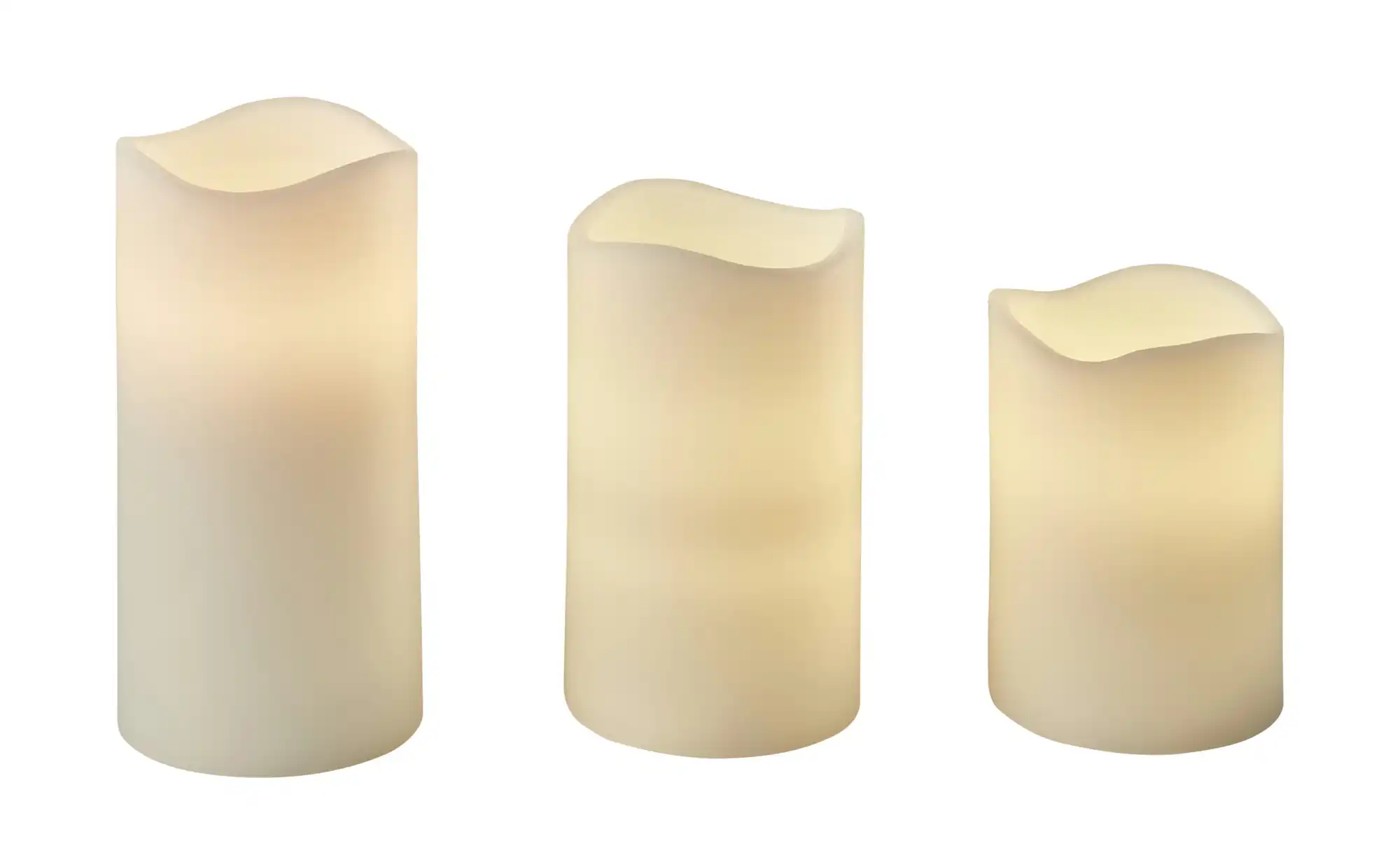 LED Kerzen, 3er Set ¦ beige ¦ Wachs, Kunststoff Accessoires Kerzen Lichter Höffner  - Onlineshop Möbel Höffner
