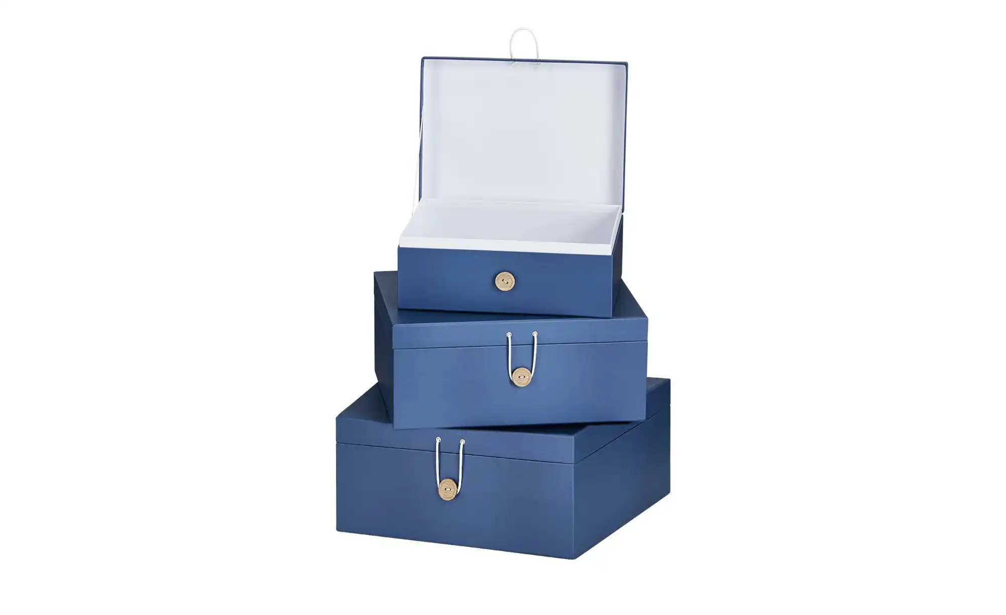 Aufbewahrungsboxen, 3er-Set ¦ blau ¦ Papier ¦ Maße (cm): B: 33,2 H: 14,8 T: 25,2 Regale > Regal-Aufbewahrungsboxen - Höffner