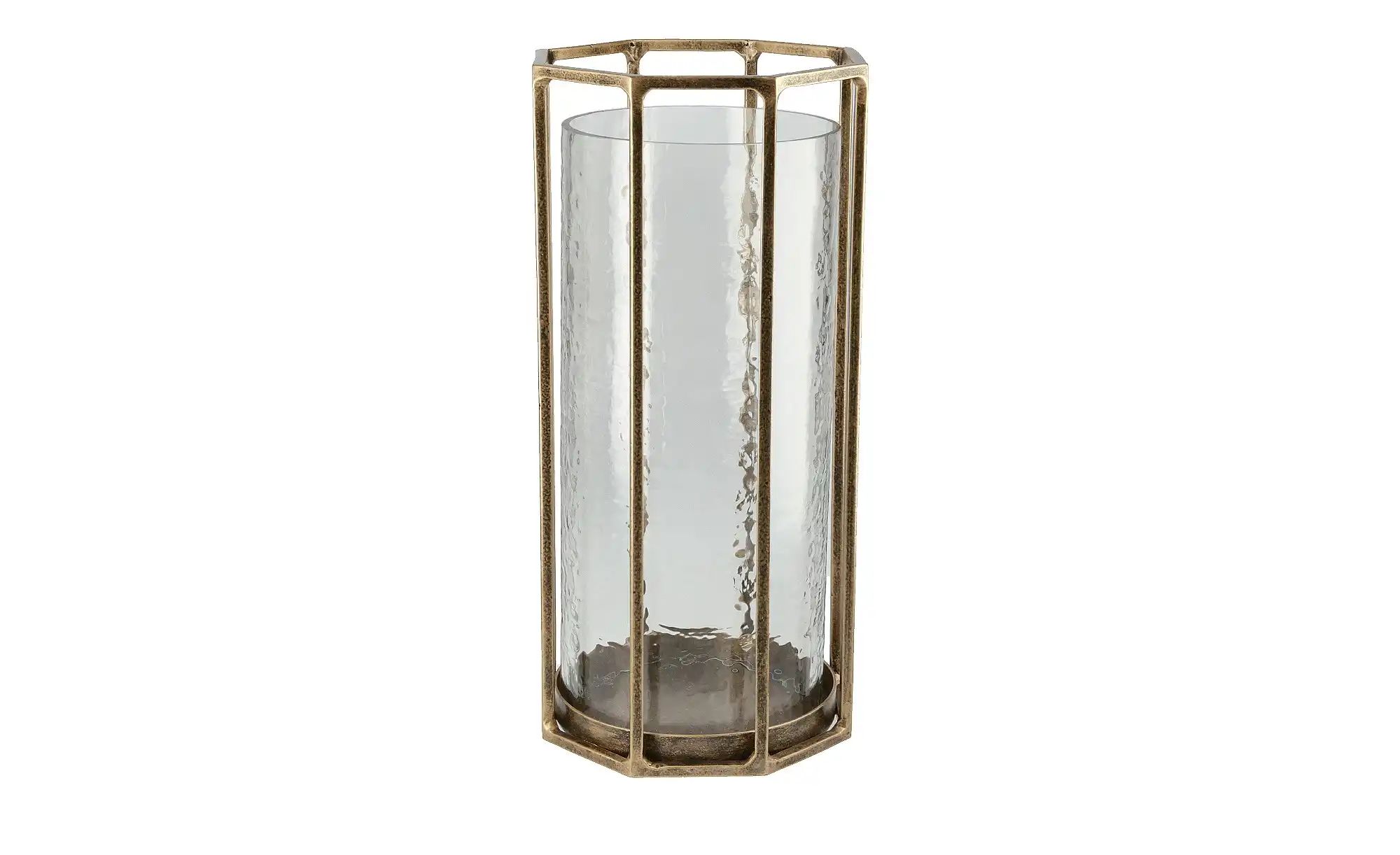 Windlicht ¦ gold ¦ Glas, Metall ¦ Maße (cm): H: 28,5  Ø: 13.3 Accessoires > günstig online kaufen