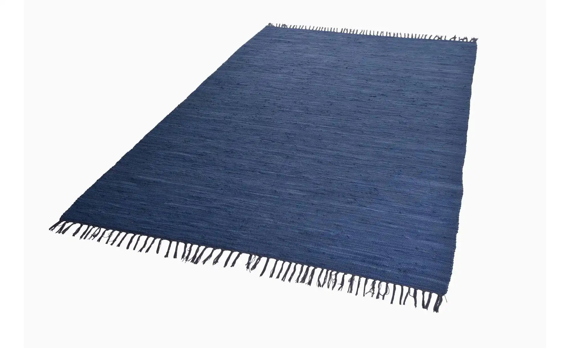 THEKO Teppich  Happy Co ¦ blau ¦ Baumwolle ¦ Maße (cm): B: 90 H: 0,5 Teppic günstig online kaufen