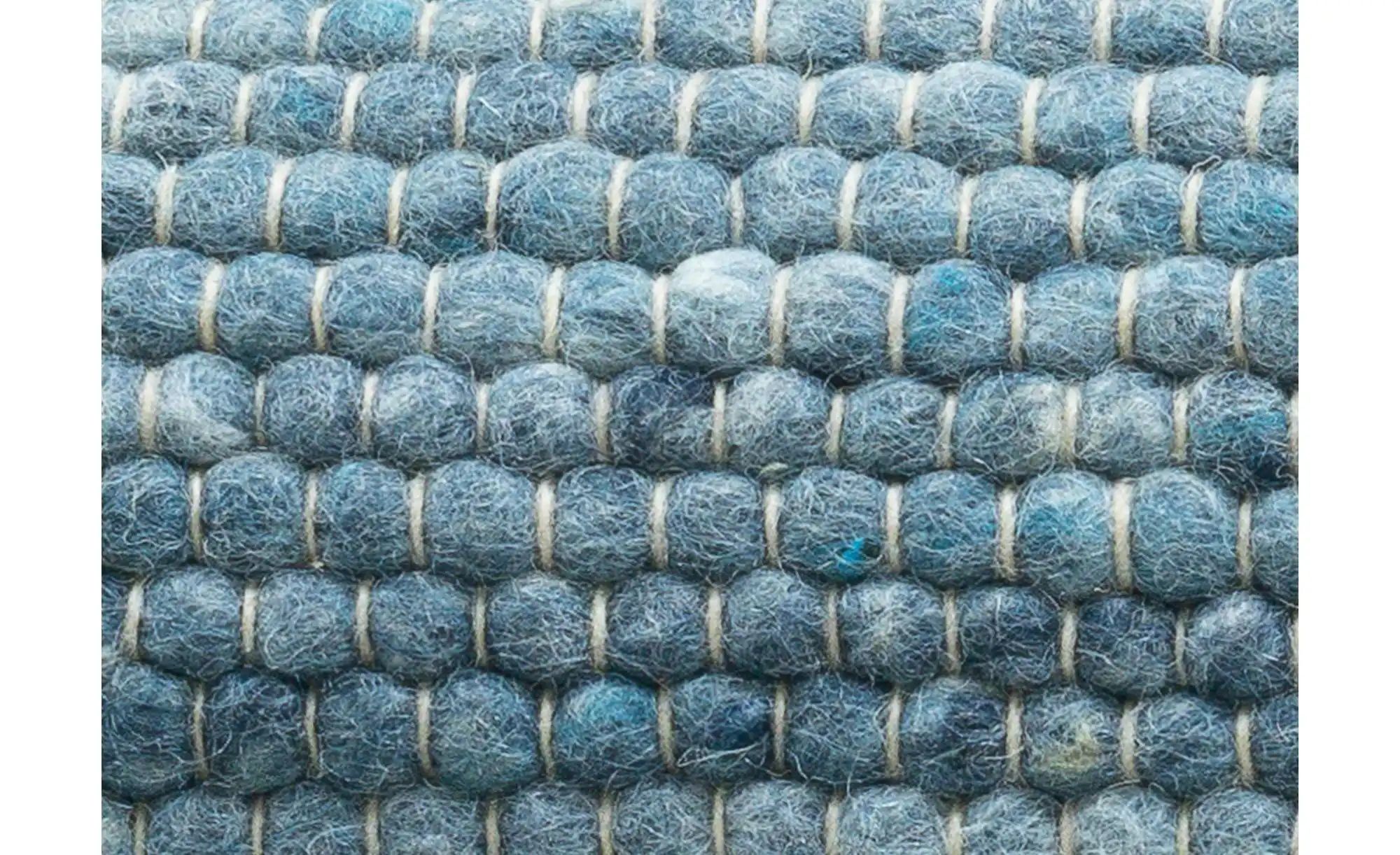 THEKO Handwebteppich  Alpen ¦ blau ¦ Wolle ¦ Maße (cm): B: 90 H: 1,2 Teppic günstig online kaufen