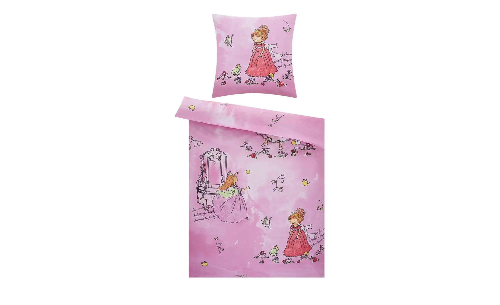 Renforcé-Bettwäsche  Prinzessin ¦ rosa/pink ¦ 100% Baumwolle ¦ Maße (cm): B: 135 Bettwaren > Bettwäsche-Sets > Kinder-Bettwäsche-Sets - Höffner