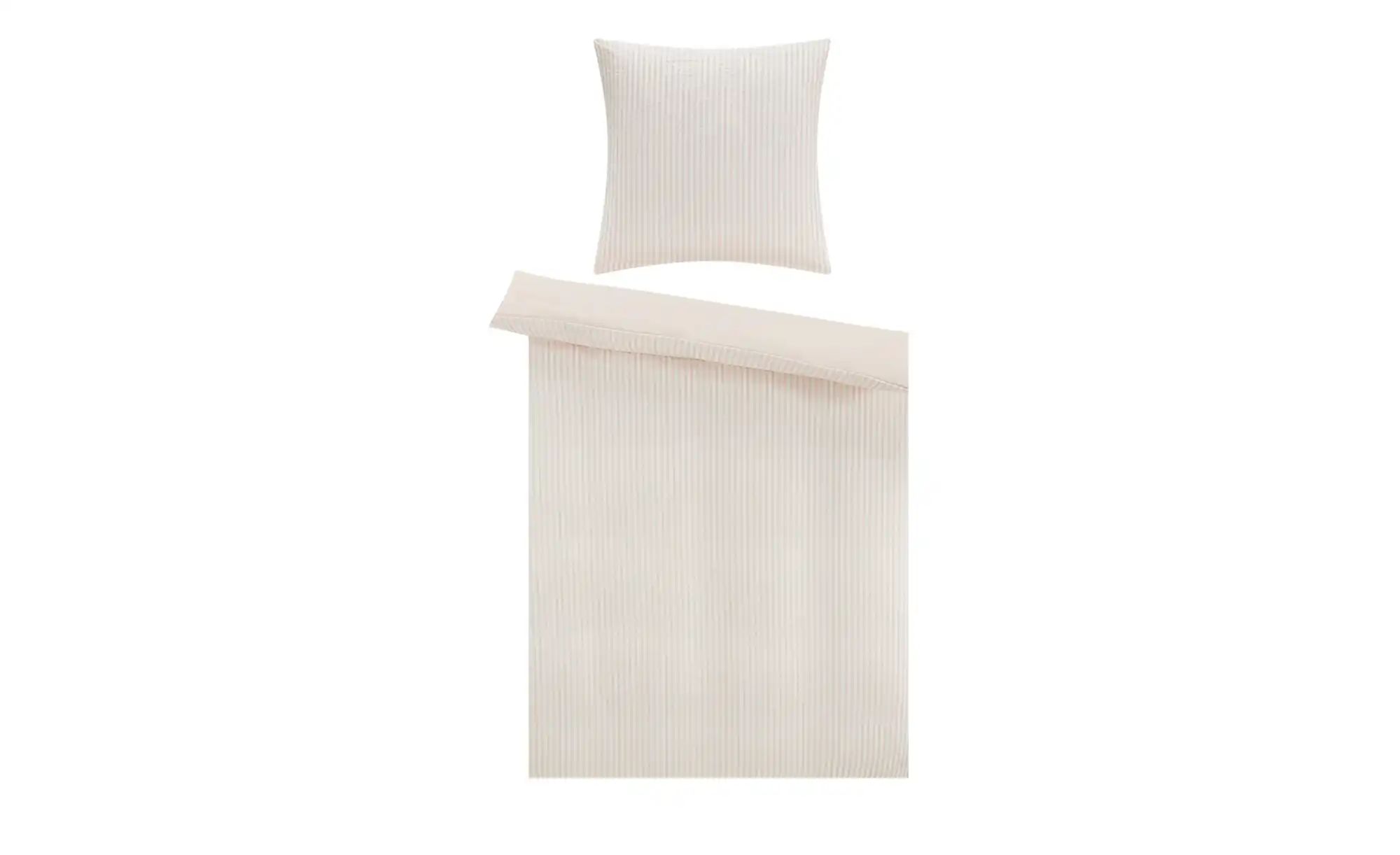HOME STORY Satin Wendebettwäsche  Streifen ¦ rosa/pink ¦ Maße (cm): B: 135 günstig online kaufen