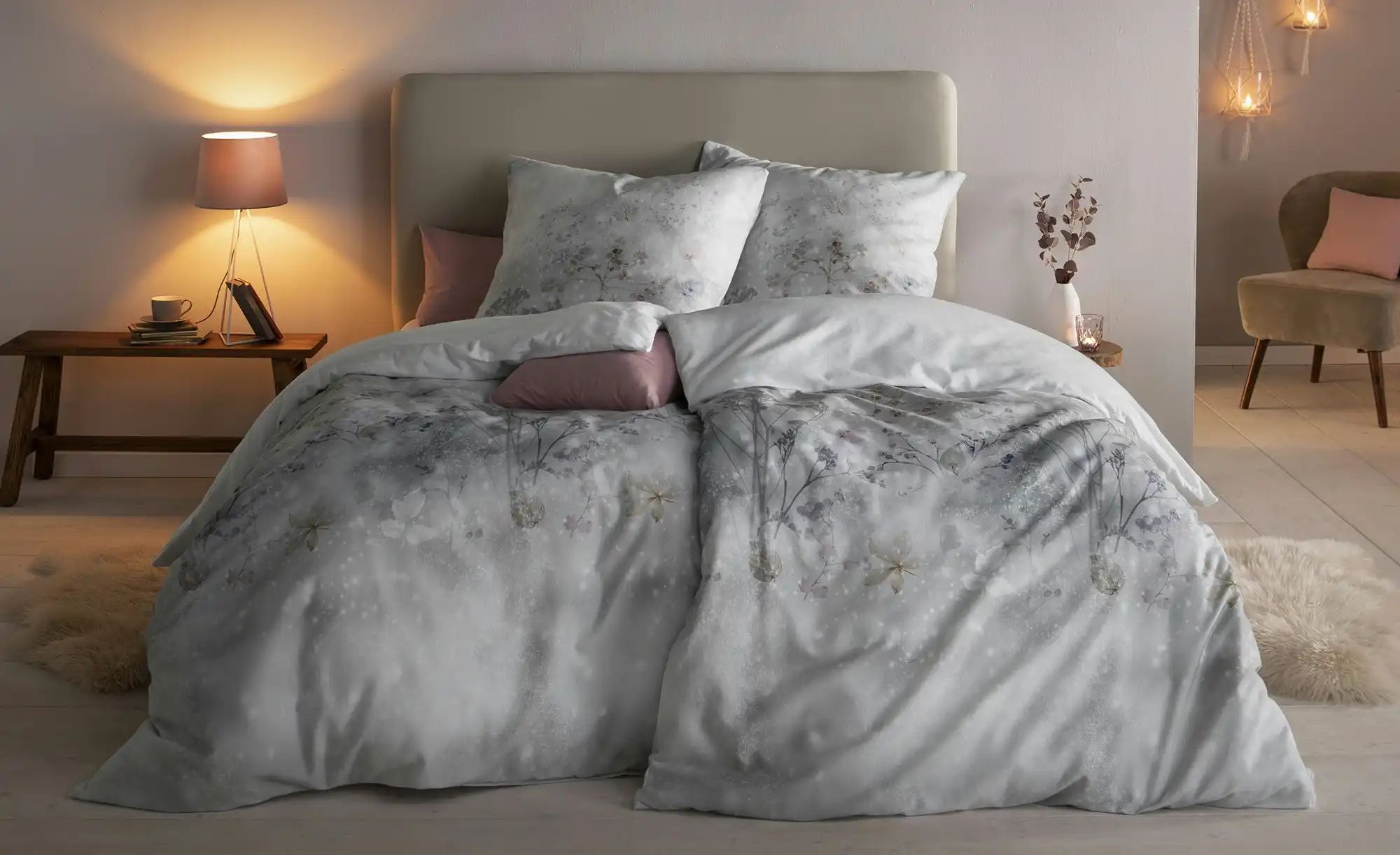 Thumbnail - ESTELLA Flanell Bettwäsche Floral ¦ beige ¦ Maße (cm): B: 135 Bettwaren > Bettwäsche > Bettwäsche Winter - Höffner