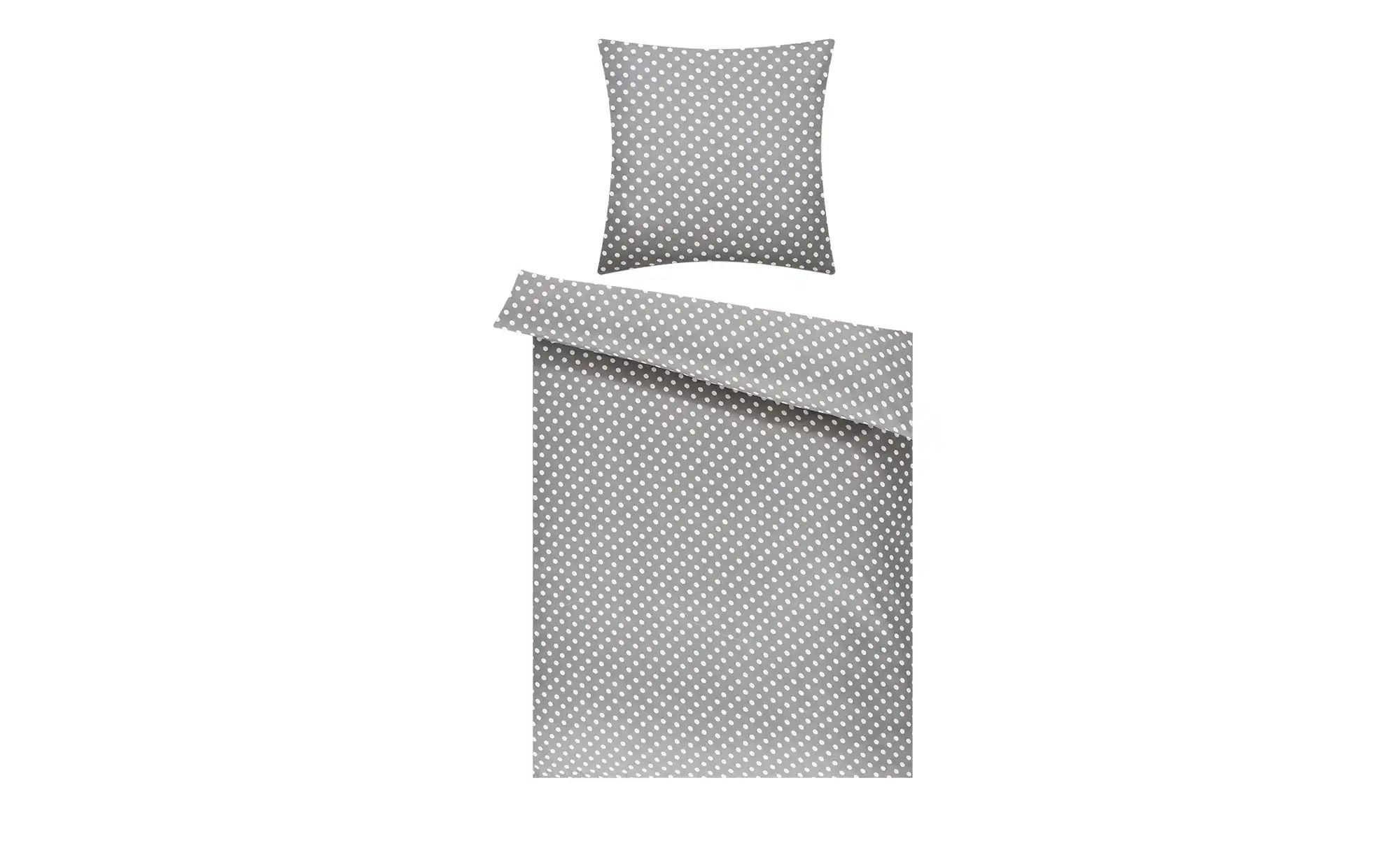 levelone Microfaser Bettwäsche  Polka Dot ¦ grau ¦ Maße (cm): B: 135 Bettwa günstig online kaufen