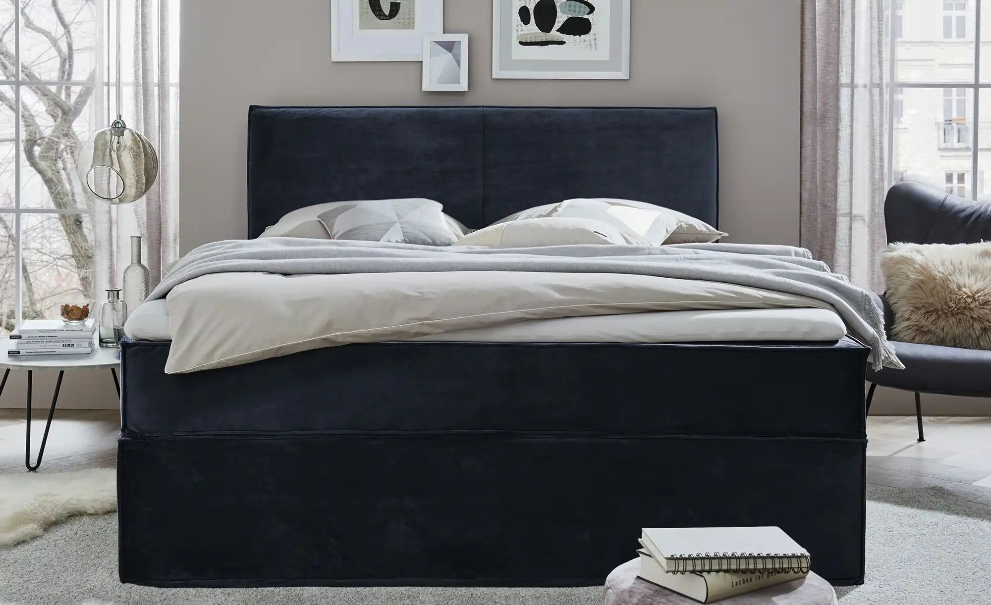 Boxi Boxspringbett mit trendigem Keder Boxi Urban ¦ blau ¦ Maße (cm): B: 16 günstig online kaufen