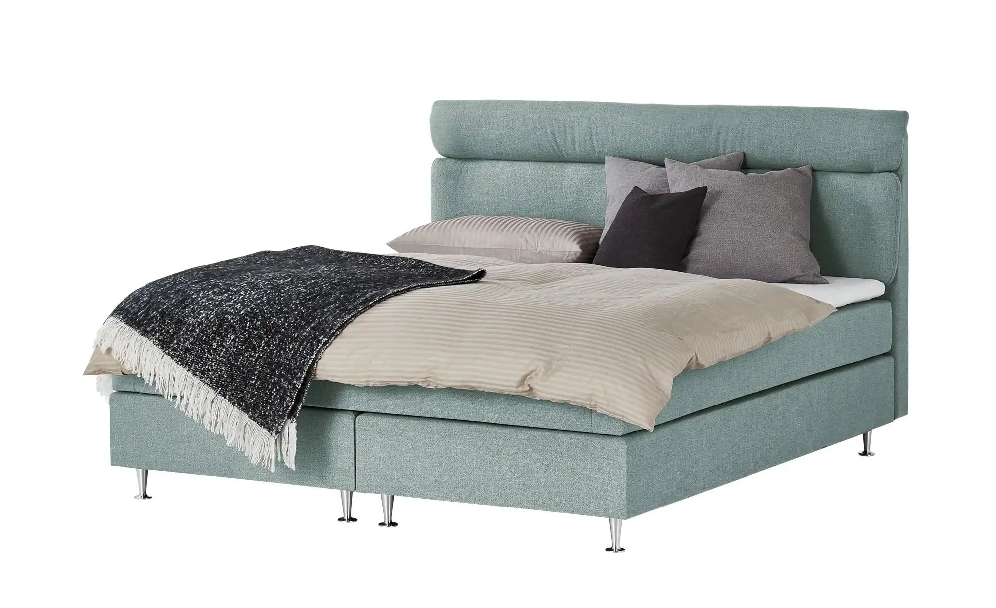 Boxspringbett  Fero  ¦ türkis/petrol ¦ Maße (cm): B: 151 H: 105,5 Betten > günstig online kaufen