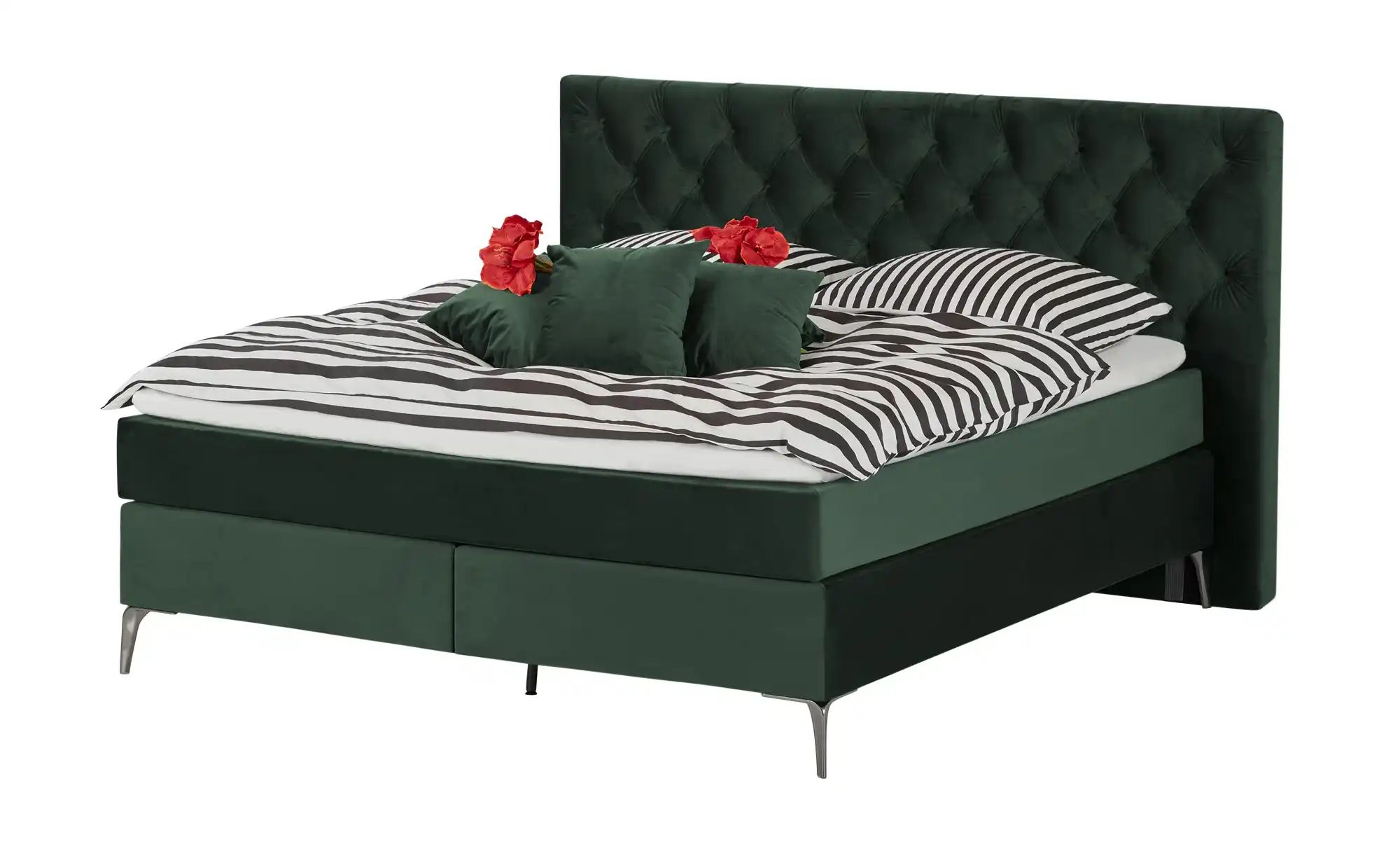 Wohnwert Boxspringbett  Laesa ¦ grün ¦ Maße (cm): B: 220 H: 122 Betten > Bo günstig online kaufen