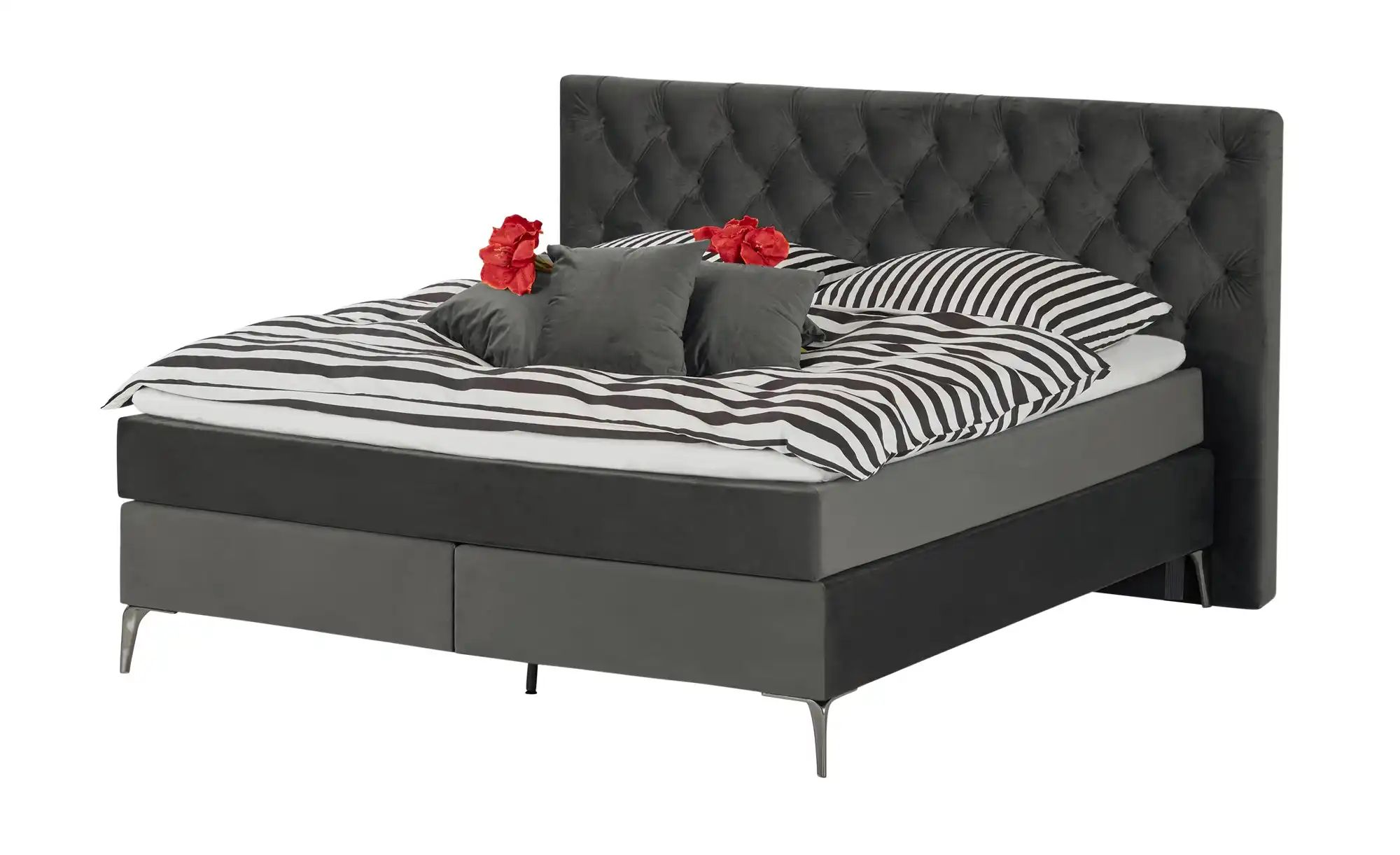 Wohnwert Boxspringbett  Laesa ¦ grau ¦ Maße (cm): B: 220 H: 122 Betten > Bo günstig online kaufen