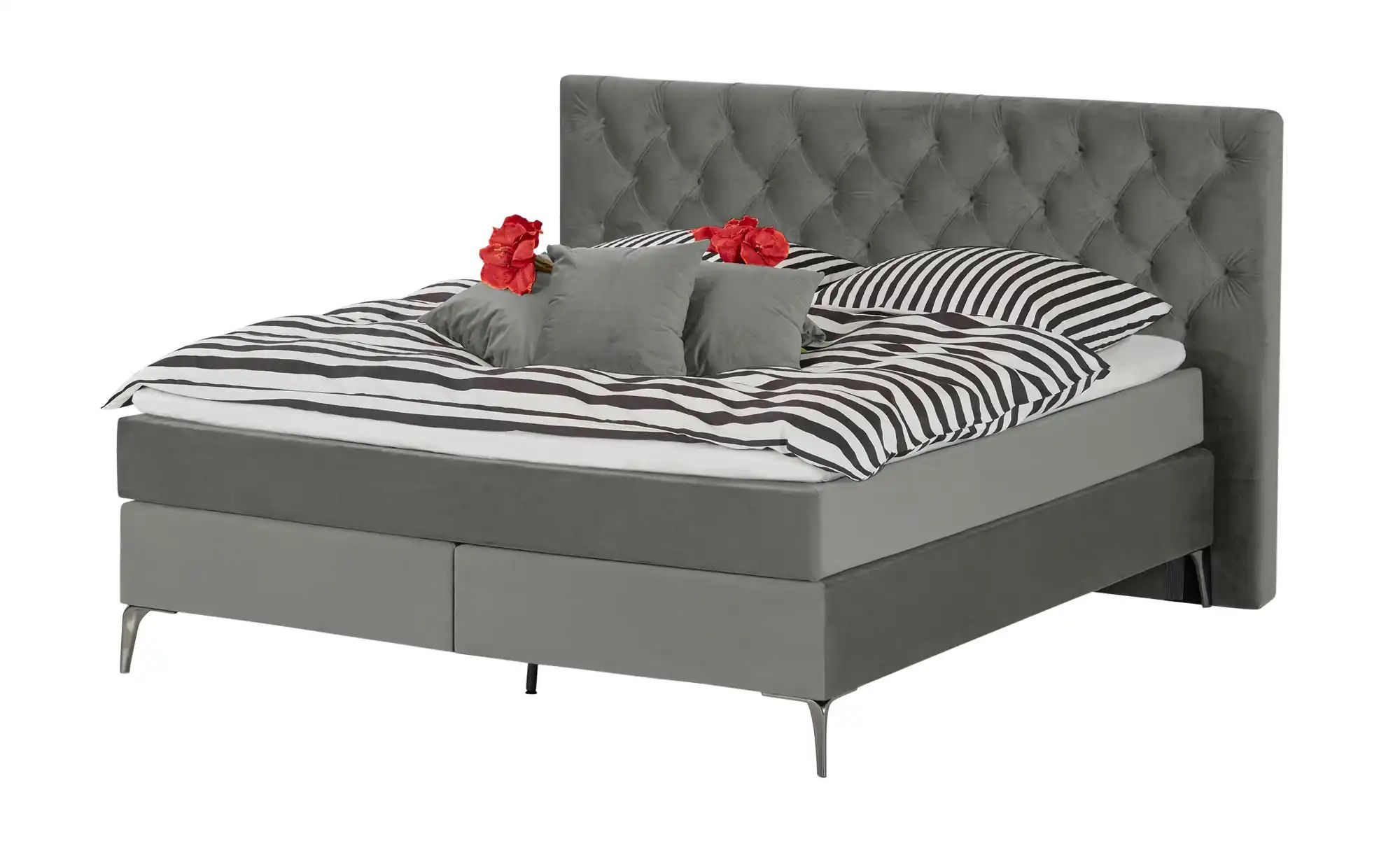 Wohnwert Boxspringbett  Laesa ¦ grau ¦ Maße (cm): B: 180 H: 122 Betten > Bo günstig online kaufen