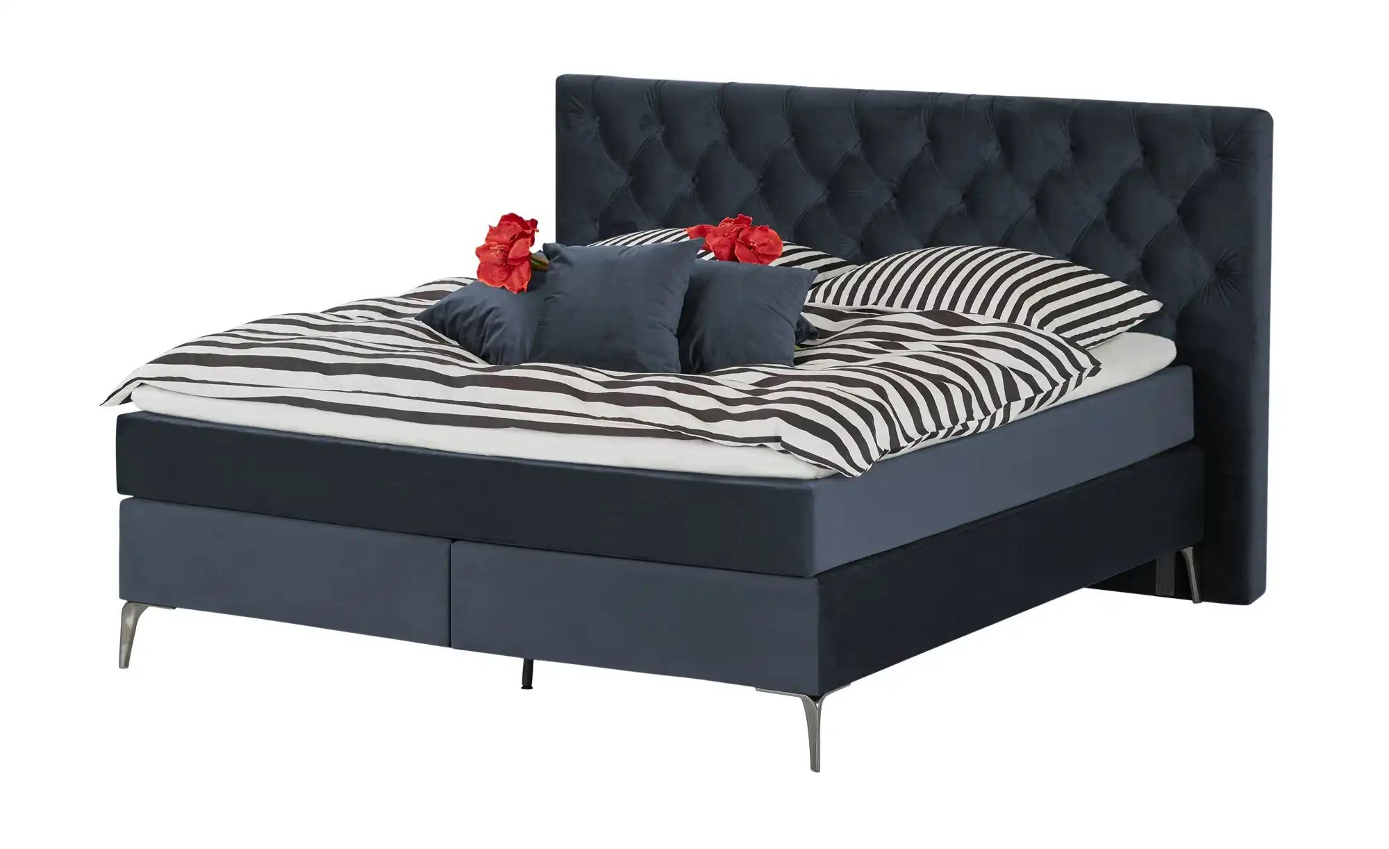Wohnwert Boxspringbett  Laesa ¦ blau ¦ Maße (cm): B: 180 H: 122 Betten > Bo günstig online kaufen