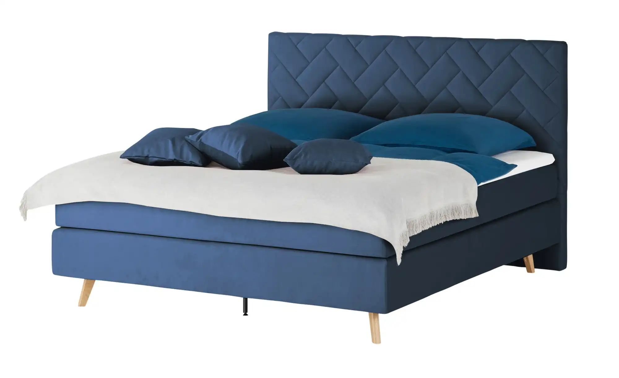 Boxspringbett  Weave ¦ blau ¦ Maße (cm): B: 180 H: 122 Betten > Boxspringbe günstig online kaufen