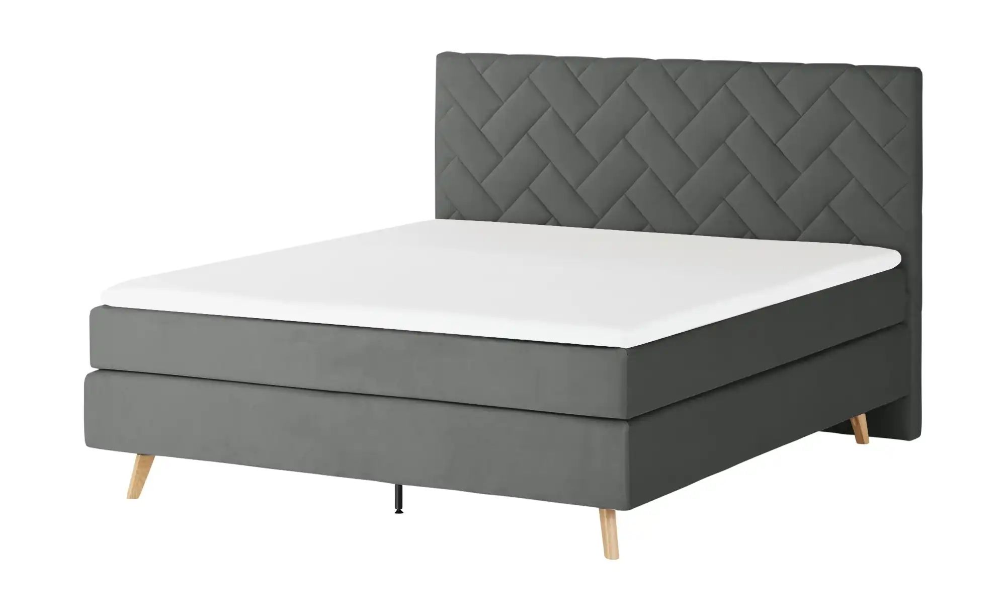 Boxspringbett  Weave ¦ grau ¦ Maße (cm): B: 180 H: 122 Betten > Boxspringbe günstig online kaufen