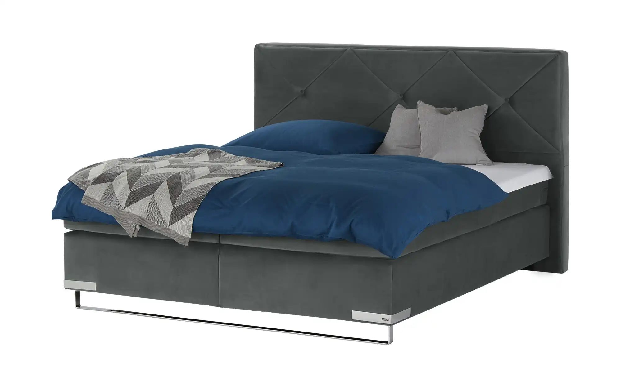 Gallery M Boxspringbett Standardversion Dubai ¦ grau ¦ Maße (cm): B: 217 H: günstig online kaufen