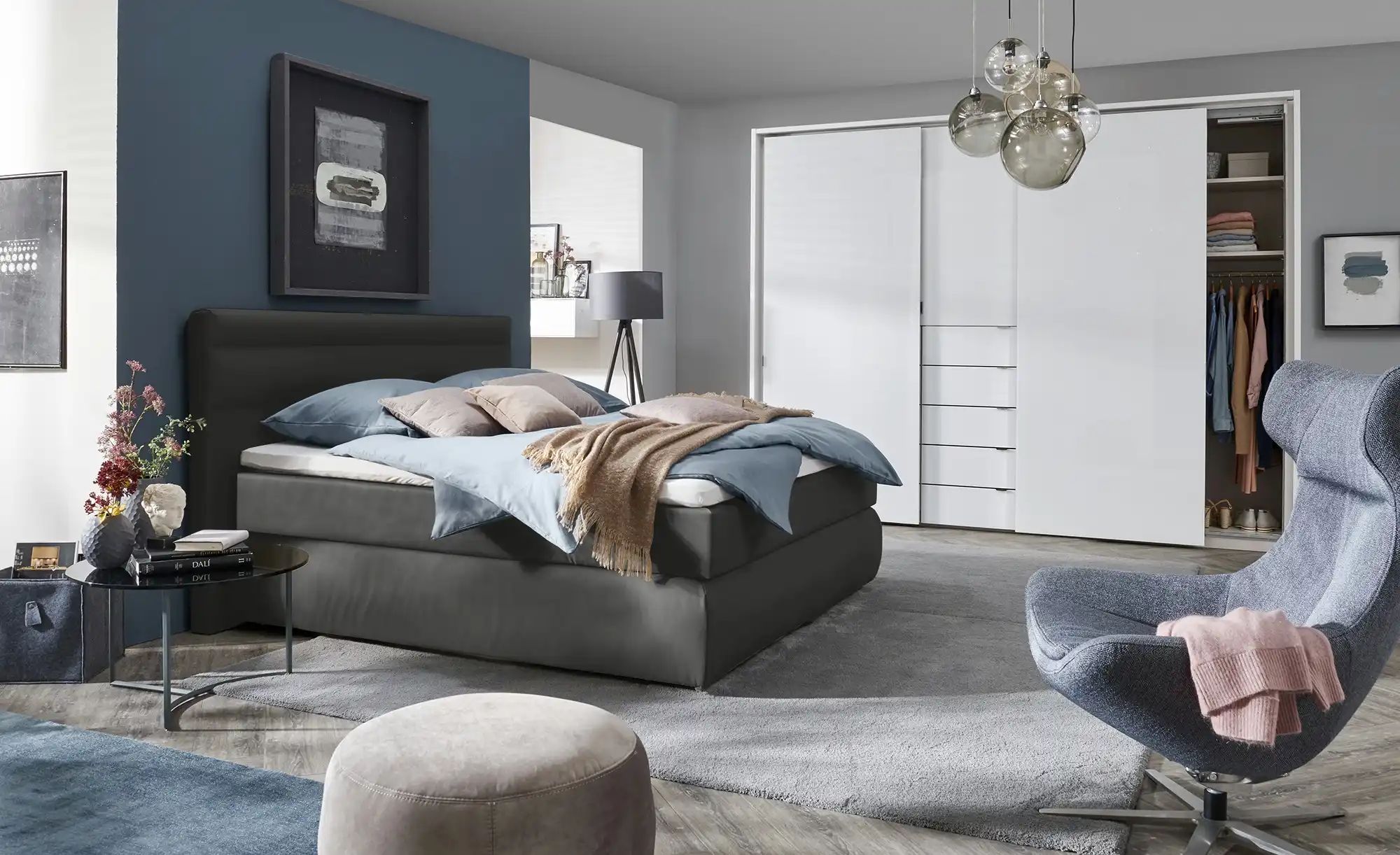 Wohnwert Boxspringbett   Dormian Bolge High ¦ grau ¦ Maße (cm): B: 220 H: 1 günstig online kaufen