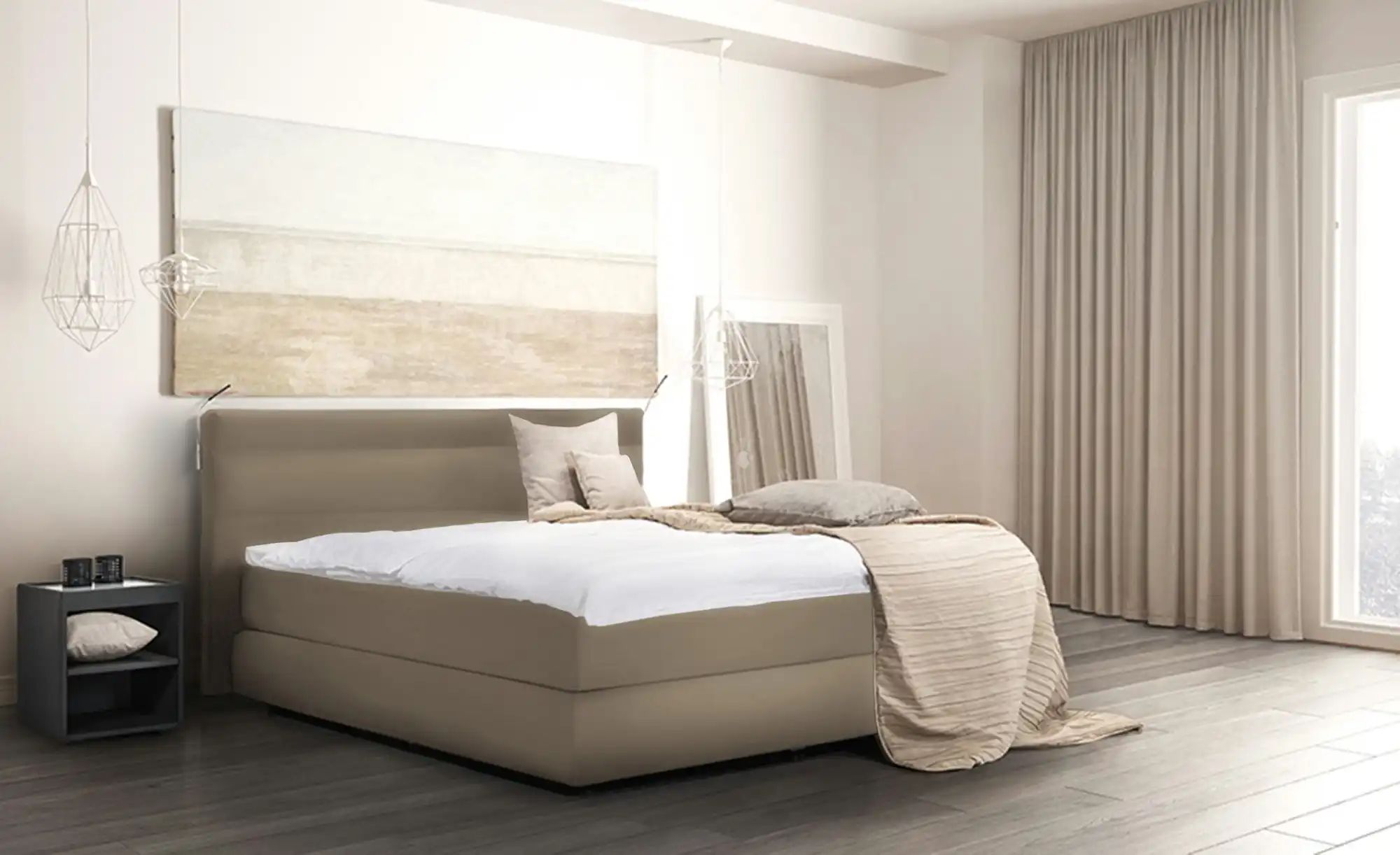Wohnwert Boxspringbett  Dormian Bolge Low ¦ braun ¦ Maße (cm): B: 220 H: 10 günstig online kaufen