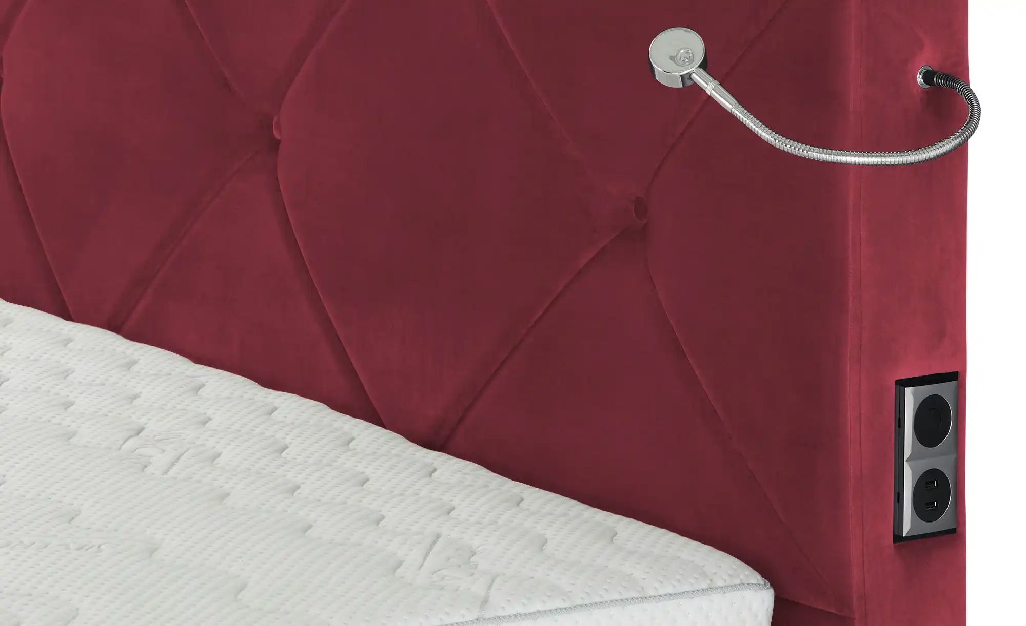 Thumbnail - Musterring Boxspringbett Premiumversion Dubai ¦ rot ¦ Maße (cm): B: 217 H: 124 Betten > Boxspringbetten - Höffner