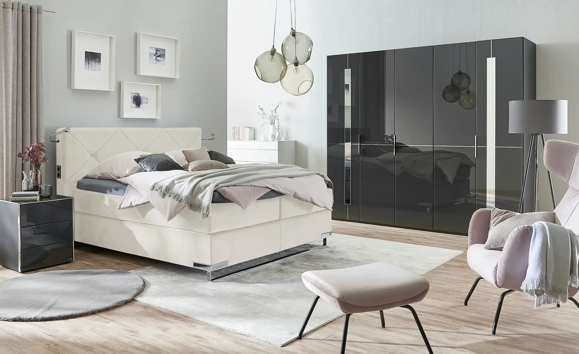 Gallery M Boxspringbett Premiumversion Dubai ¦ creme ¦ Maße (cm): B: 177 H: günstig online kaufen