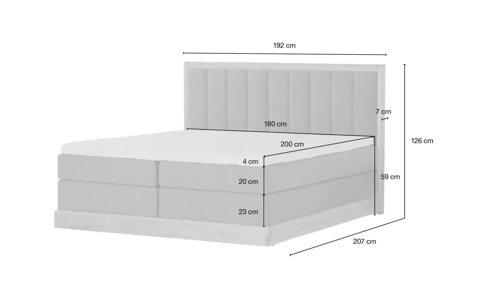 Switch Refresh Massivholz-Boxspringbett  Alma ¦ rosa/pink ¦ Maße (cm): B: 1 günstig online kaufen