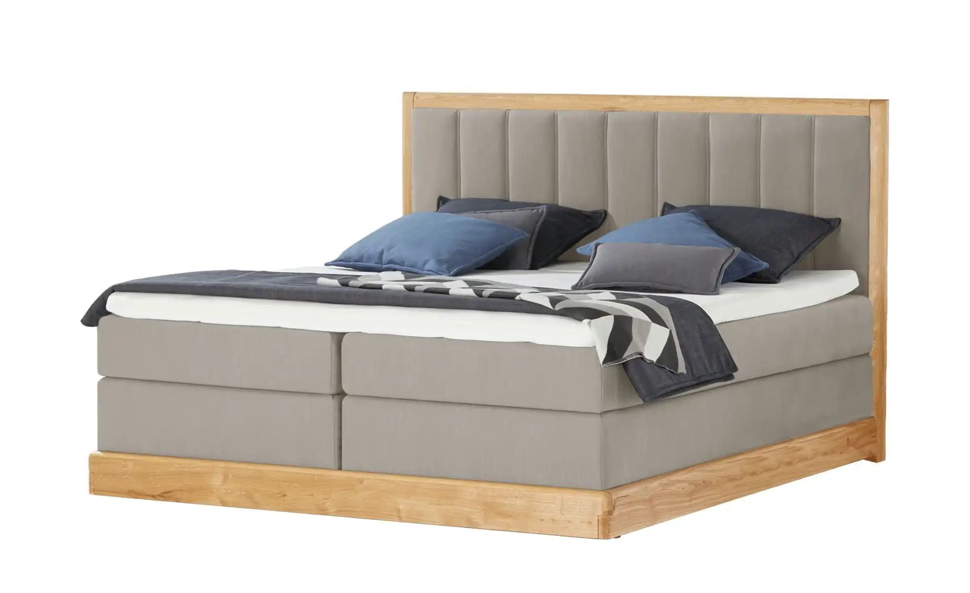 Switch Refresh Massivholz-Boxspringbett  Alma ¦ grau ¦ Maße (cm): B: 192 H: günstig online kaufen