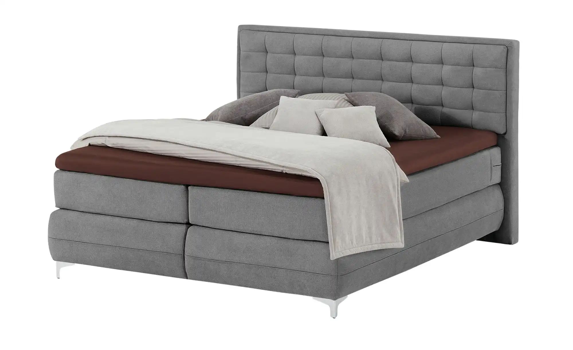 Gallery M Boxspringbett Standardversion Dubai ¦ grau ¦ Maße (cm): B: 177 H: günstig online kaufen