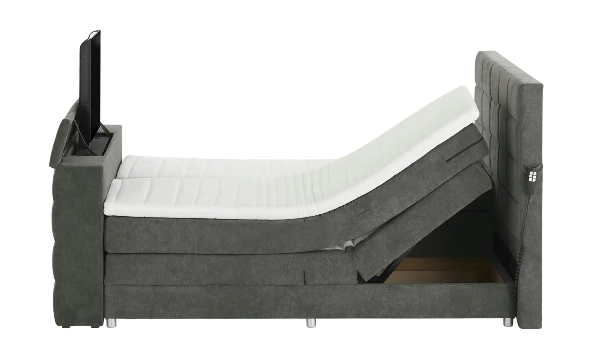 uno Motor-Boxspringbett mit motorischer TV-Halterung Dillon 2 | Dunkelgrau