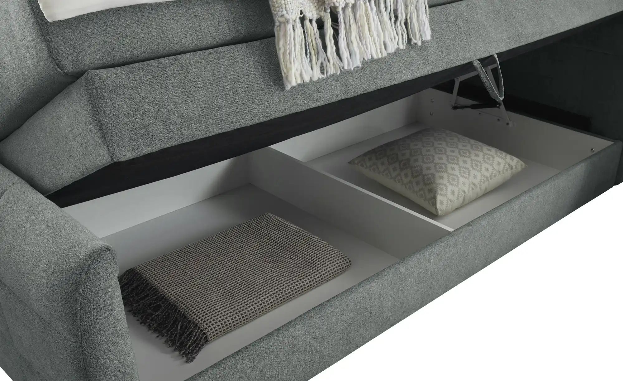 Thumbnail - uno Boxspringbett mit Bettkasten Kosmo ¦ grau ¦ Maße (cm): B: 123 H: 113 Betten > Boxspringbetten - Höffner