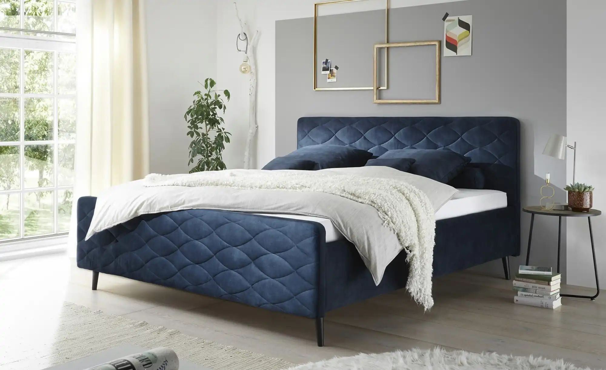 meinBett Polsterbettgestell  Mariano A ¦ blau ¦ Maße (cm): B: 189 H: 108 Be günstig online kaufen