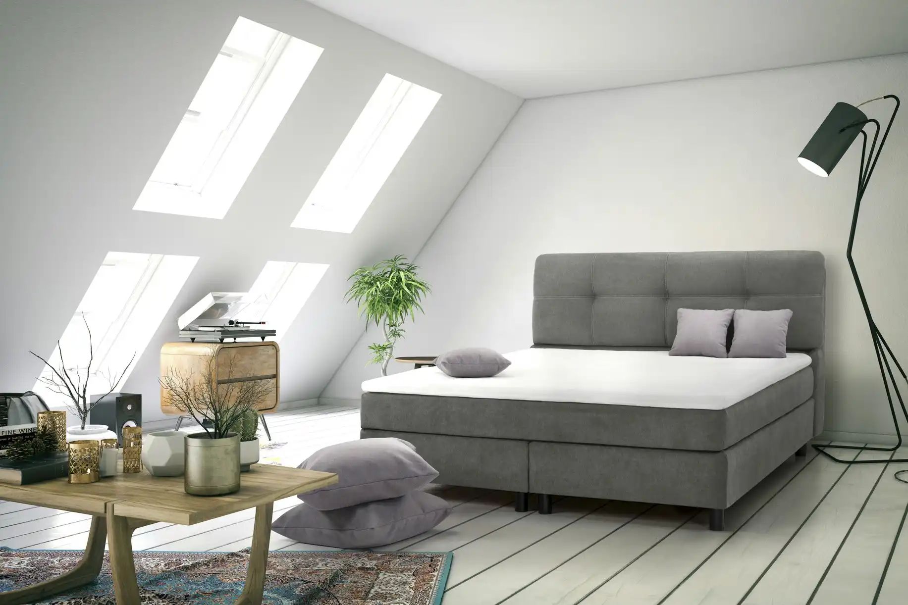 Thumbnail - SKAGEN BEDS Boxspringbett Vegg Towel ¦ grau ¦ Maße (cm): B: 145 H: 122 Betten > Einzelbetten - Höffner
