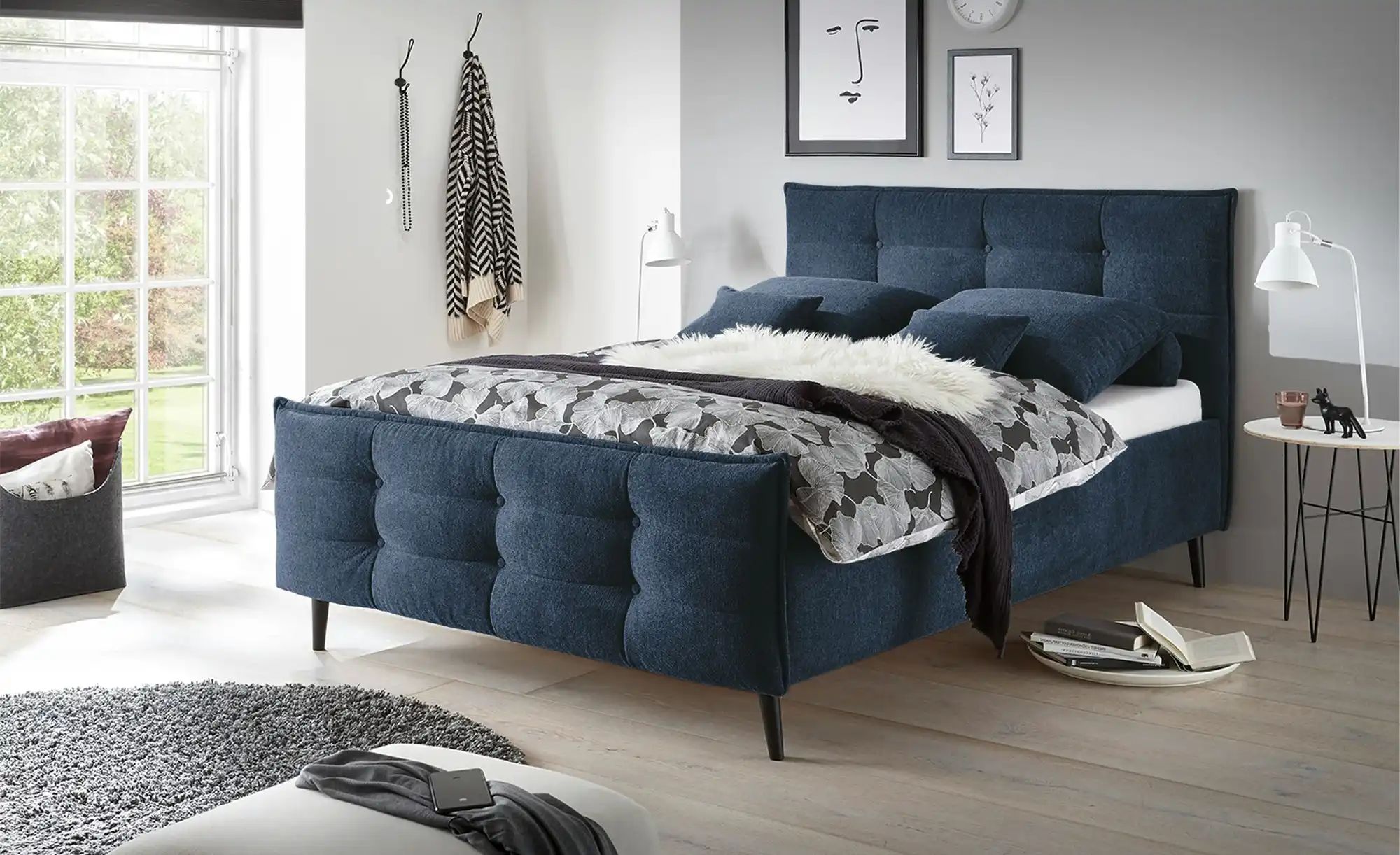 meinBett Polsterbettgestell  Mariano B ¦ blau ¦ Maße (cm): B: 169 H: 108 Be günstig online kaufen