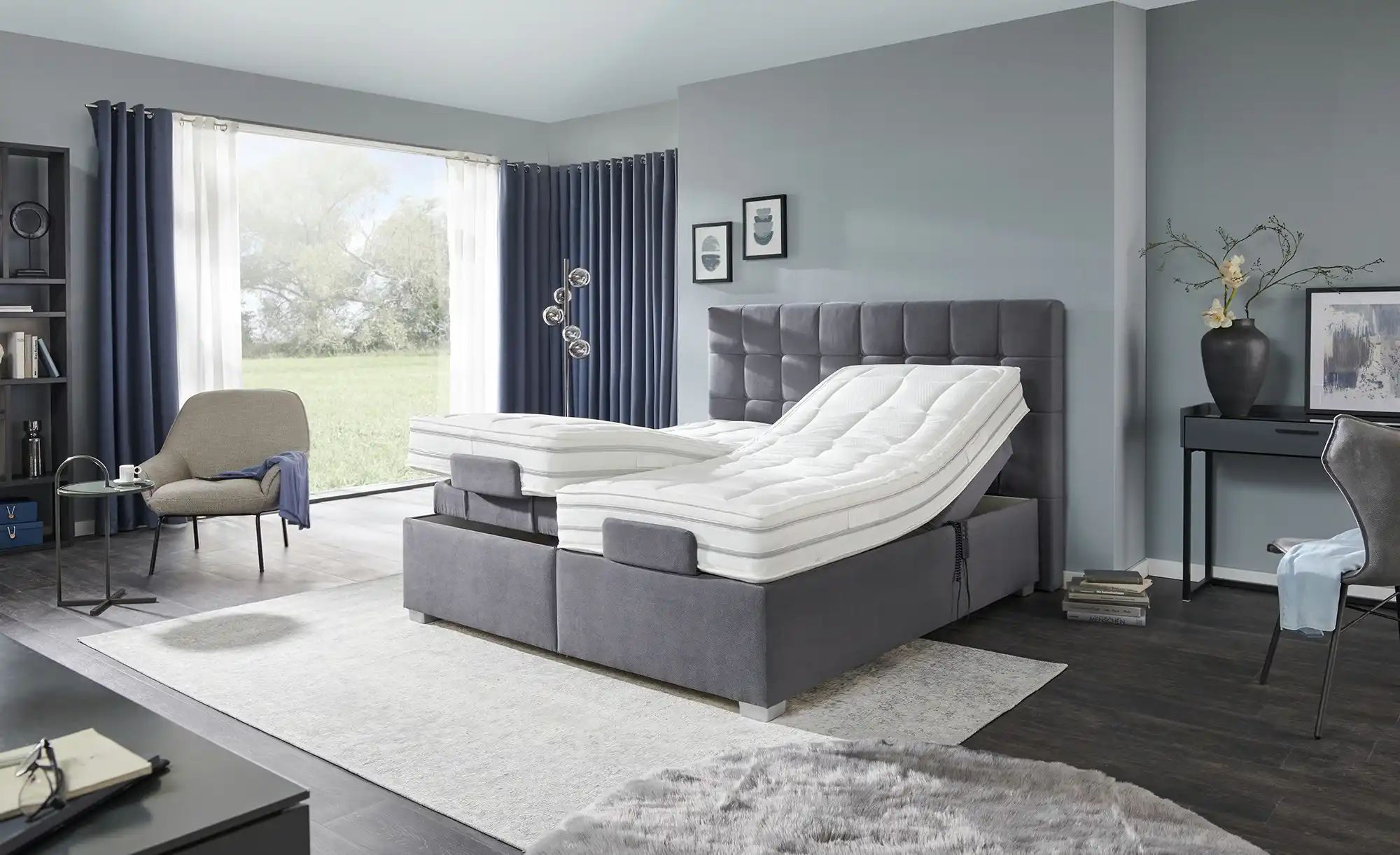 Thumbnail - vanDoorn Motor-Boxspringbett mit Bettkasten Ohio ¦ grau ¦ Maße (cm): B: 192 H: 129 Betten > Boxspringbetten > Boxspringb...