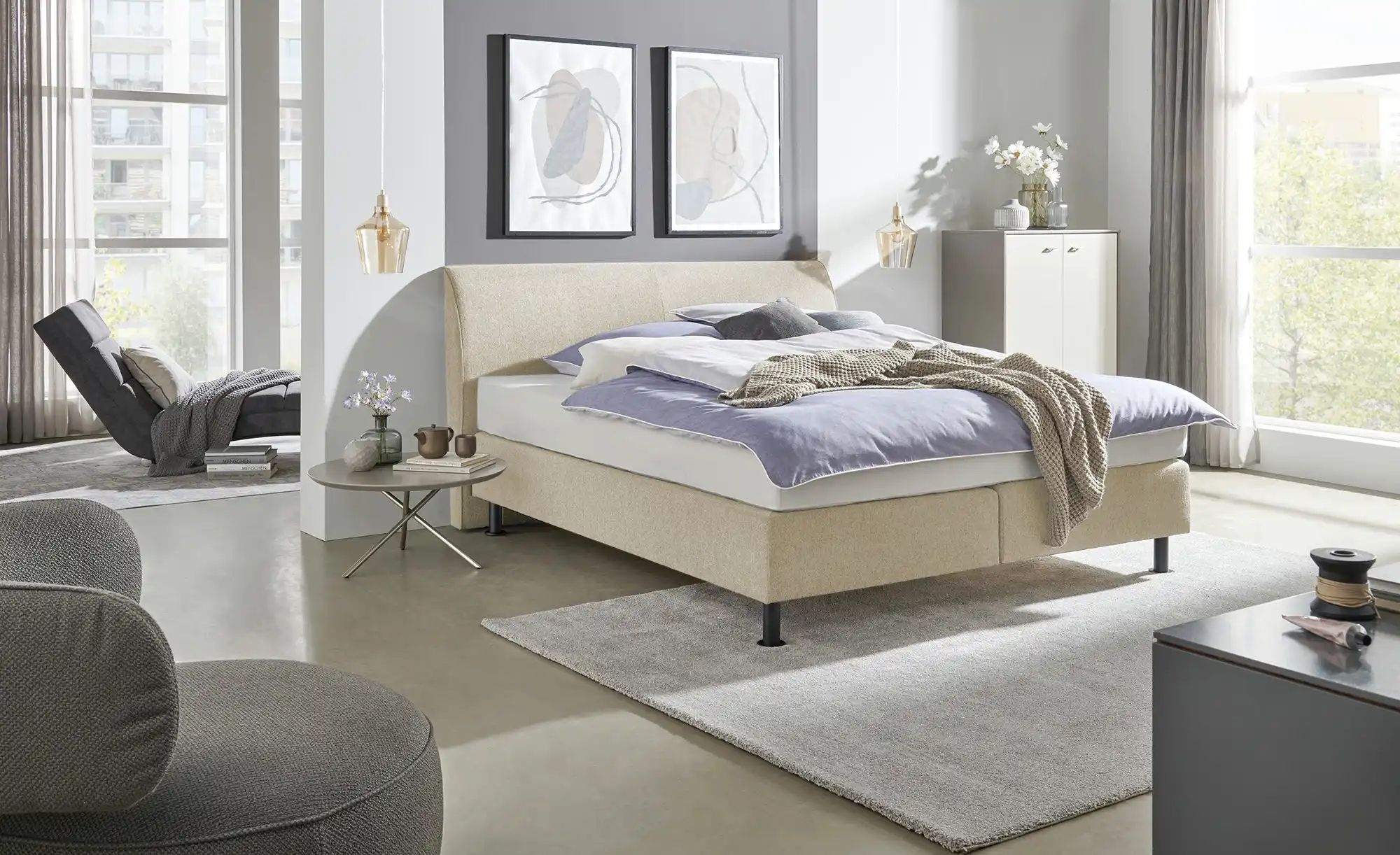 vanDoorn Boxspringbett  Earl ¦ beige ¦ Maße (cm): B: 200 H: 108 Betten > Bo günstig online kaufen