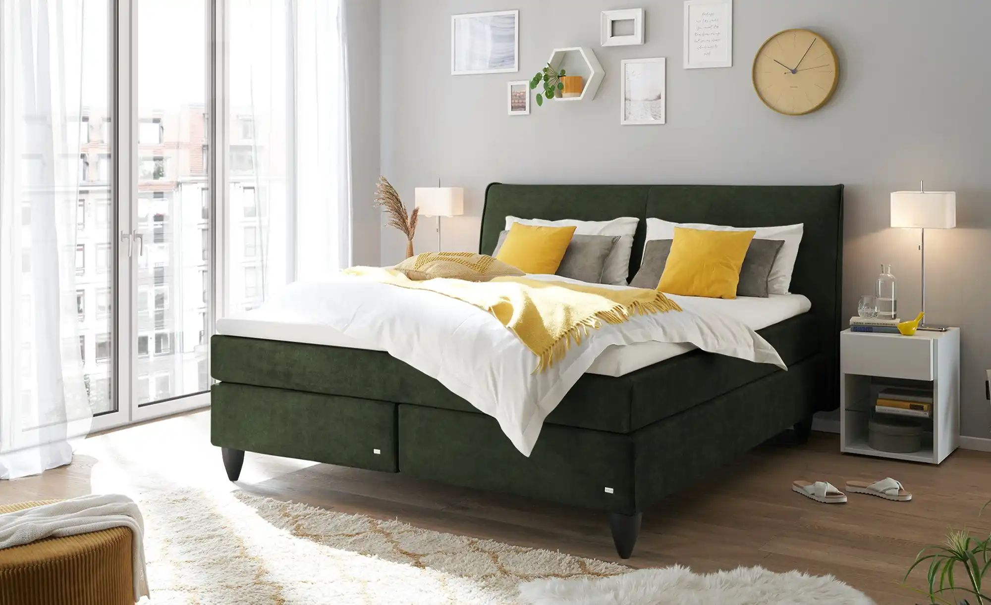 RUF Boxspringbett  Aurelia ¦ grün ¦ Maße (cm): B: 170 H: 114 Betten > Boxsp günstig online kaufen