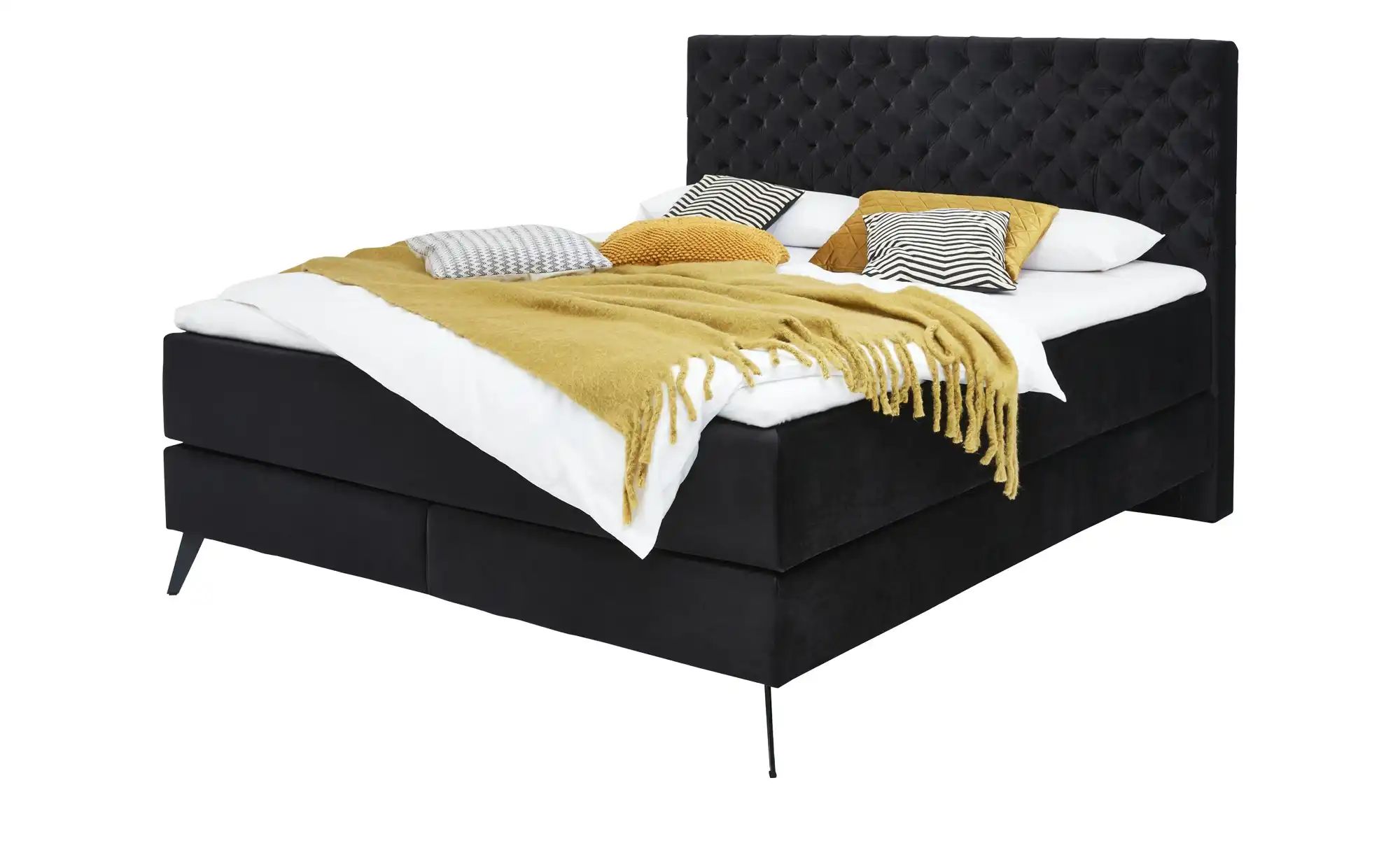 Boxspringbett  Cumberland ¦ schwarz ¦ Maße (cm): B: 162 H: 130 T: 211 Bette günstig online kaufen