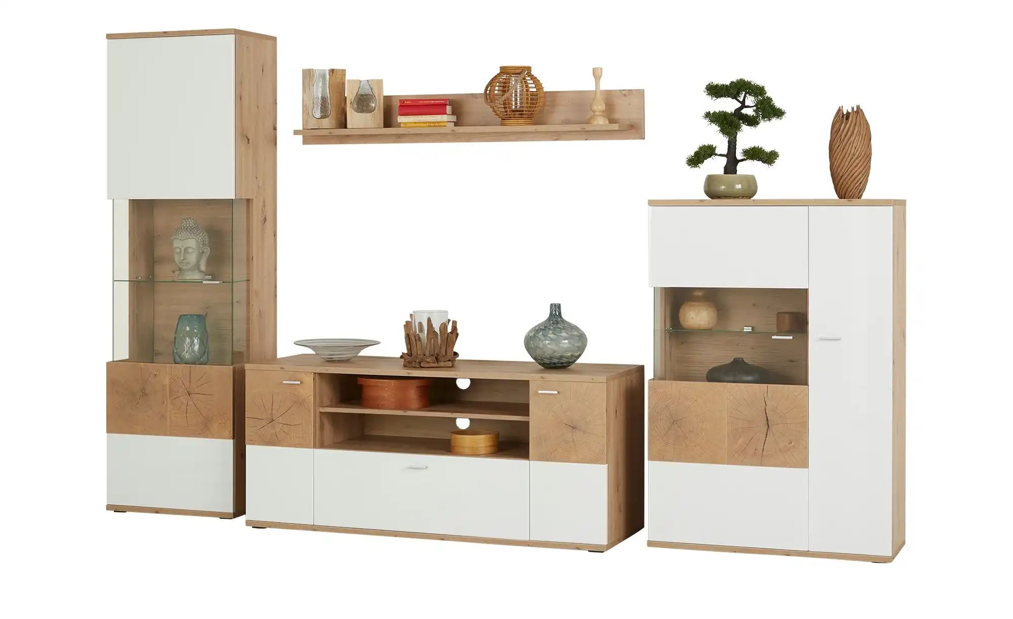 Thumbnail - uno Wohnwand Cervello ¦ holzfarben ¦ Maße (cm): B: 300 H: 201 T: 50.0 Kommoden & Sideboards > Wohnwände - Höffner