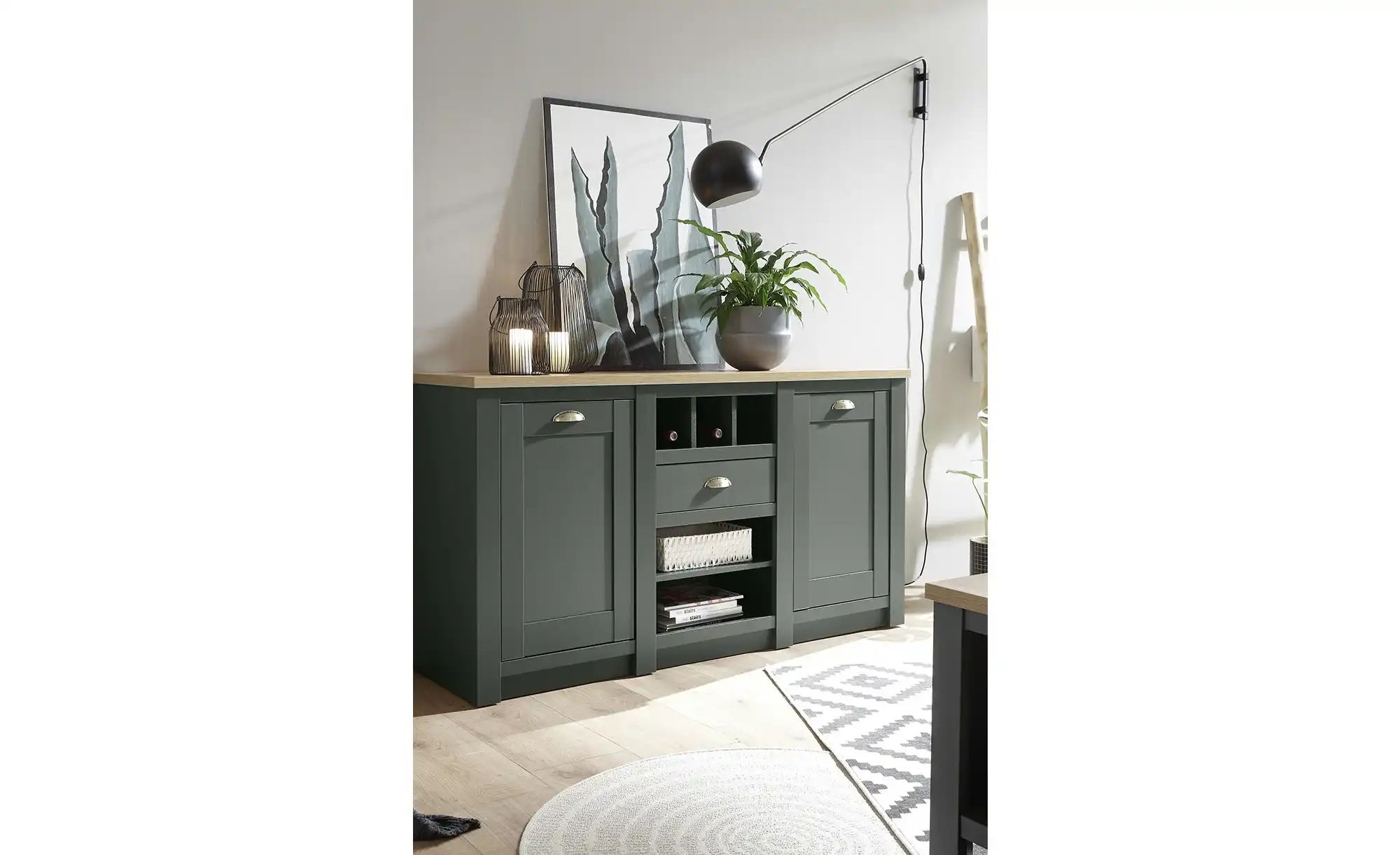 Sideboard  Florentina ¦ grün ¦ Maße (cm): B: 145 H: 83 T: 41 Kommoden & Sid günstig online kaufen