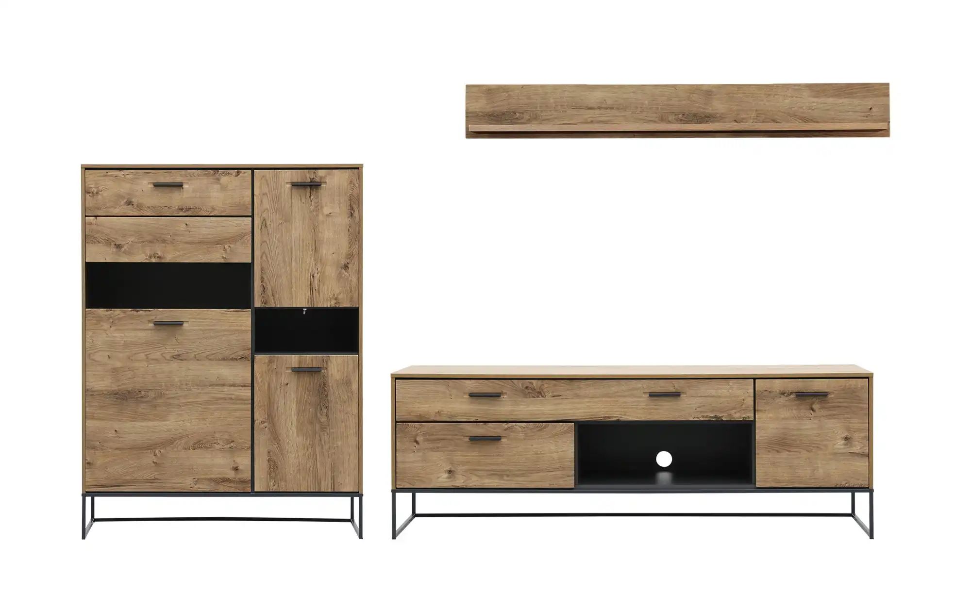 uno Wohnkombination  New York ¦ holzfarben ¦ Maße (cm): B: 310 H: 165 T: 48 günstig online kaufen