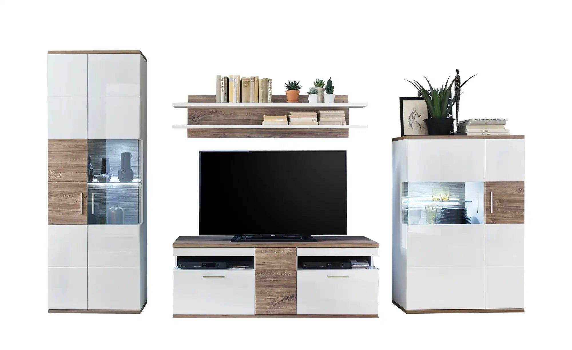 uno Wohnkombination  Zypern  weiß  Maße (cm): B: 310 H: 199 T: 50.0 | 04027207117269