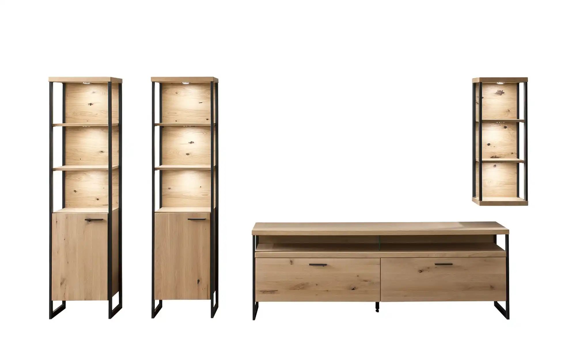 Woodford Wohnwand  Sero ¦ holzfarben ¦ Maße (cm): B: 344 H: 186 T: 46.0 Kom günstig online kaufen