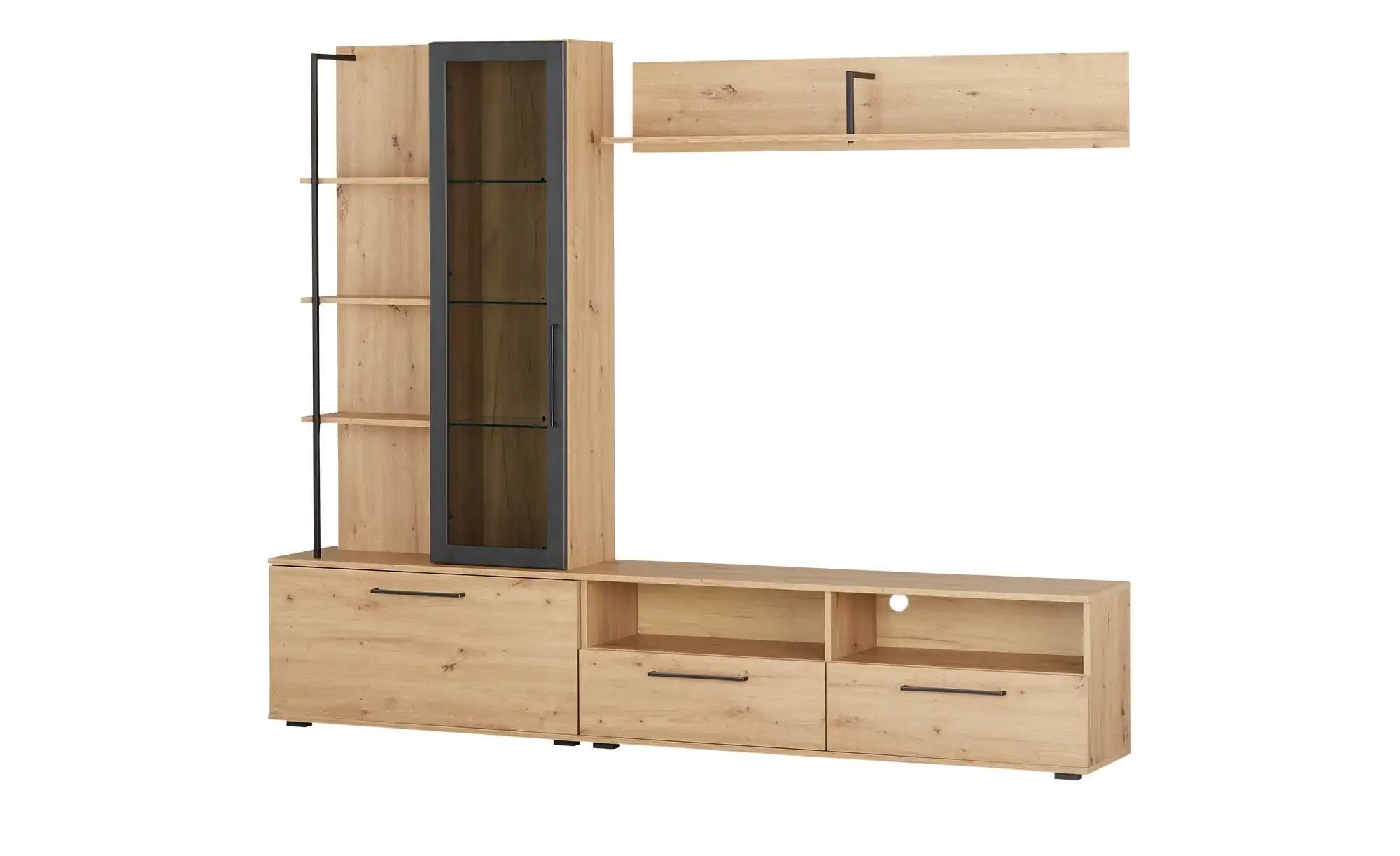 Wohnwand  Flores ¦ holzfarben ¦ Maße (cm): B: 229,5 H: 183 T: 35.0 Wohnwänd günstig online kaufen