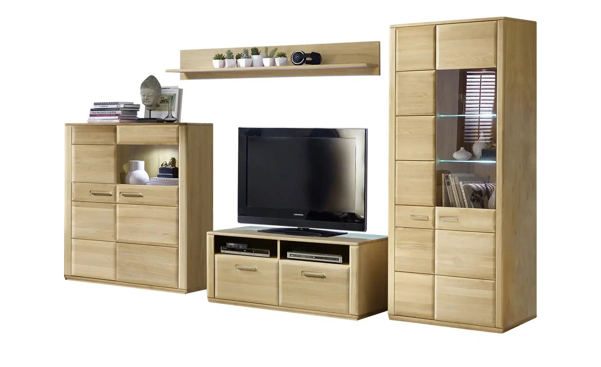 Woodford Wohnwand   Dio ¦ holzfarben ¦ Maße (cm): B: 338 H: 209 T: 51 Wohnw günstig online kaufen